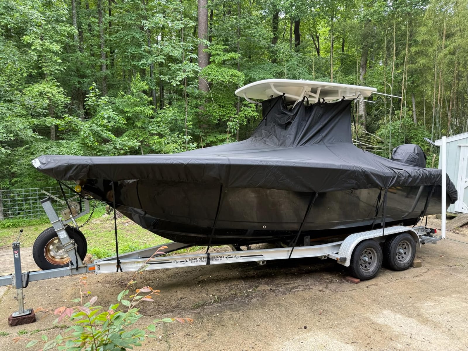 RVMasking T-Top Boat Cover, 1200D Reinforced, Motor Cover, 22'-24', Gray customer photo 2