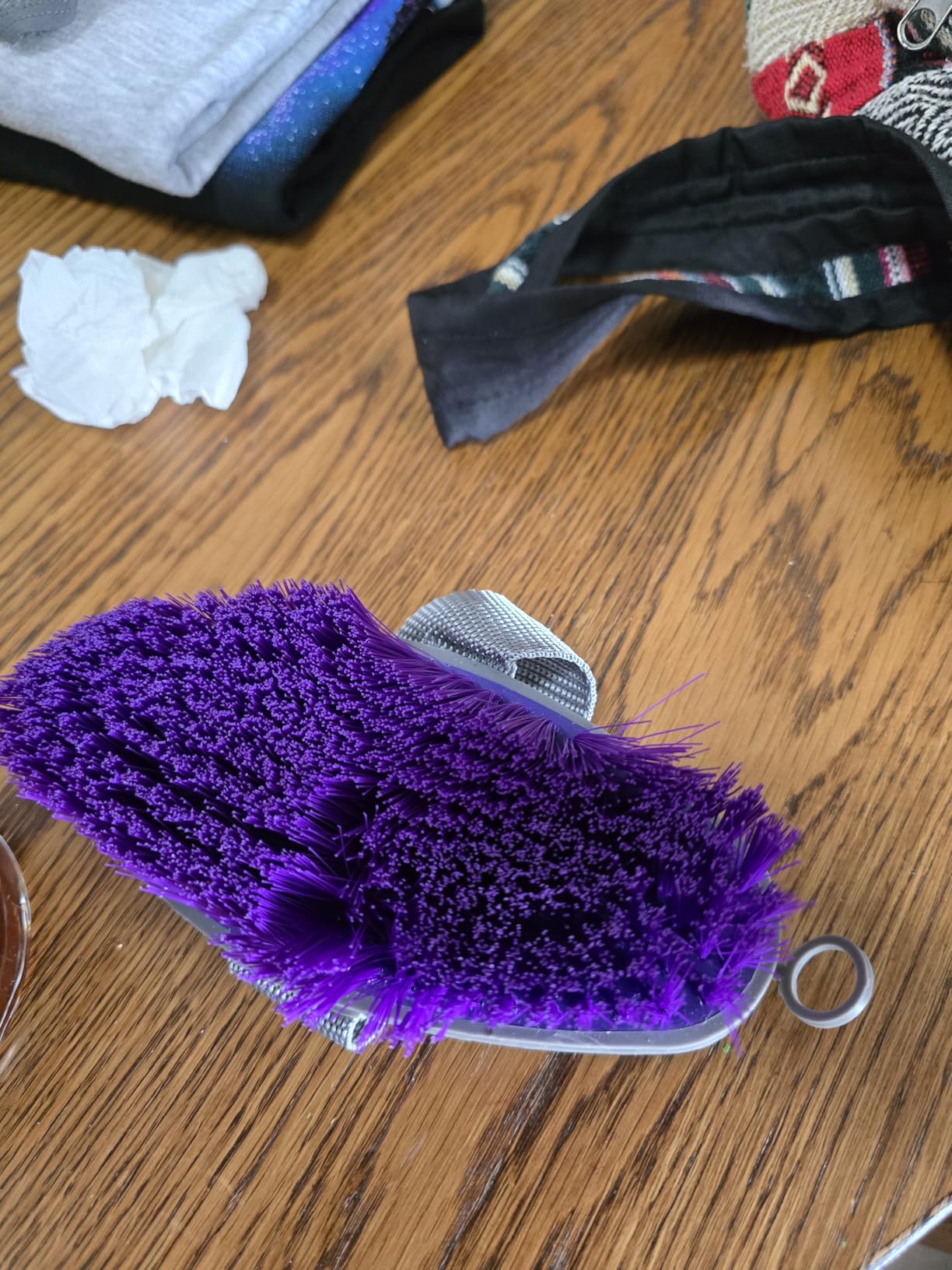 Horse Grooming Kit (12-Piece): Brushes, Storage Bag, Sweat Scraper, Mane Comb, Grooming Gloves - Purple Horse Gifts for Girls customer photo 2