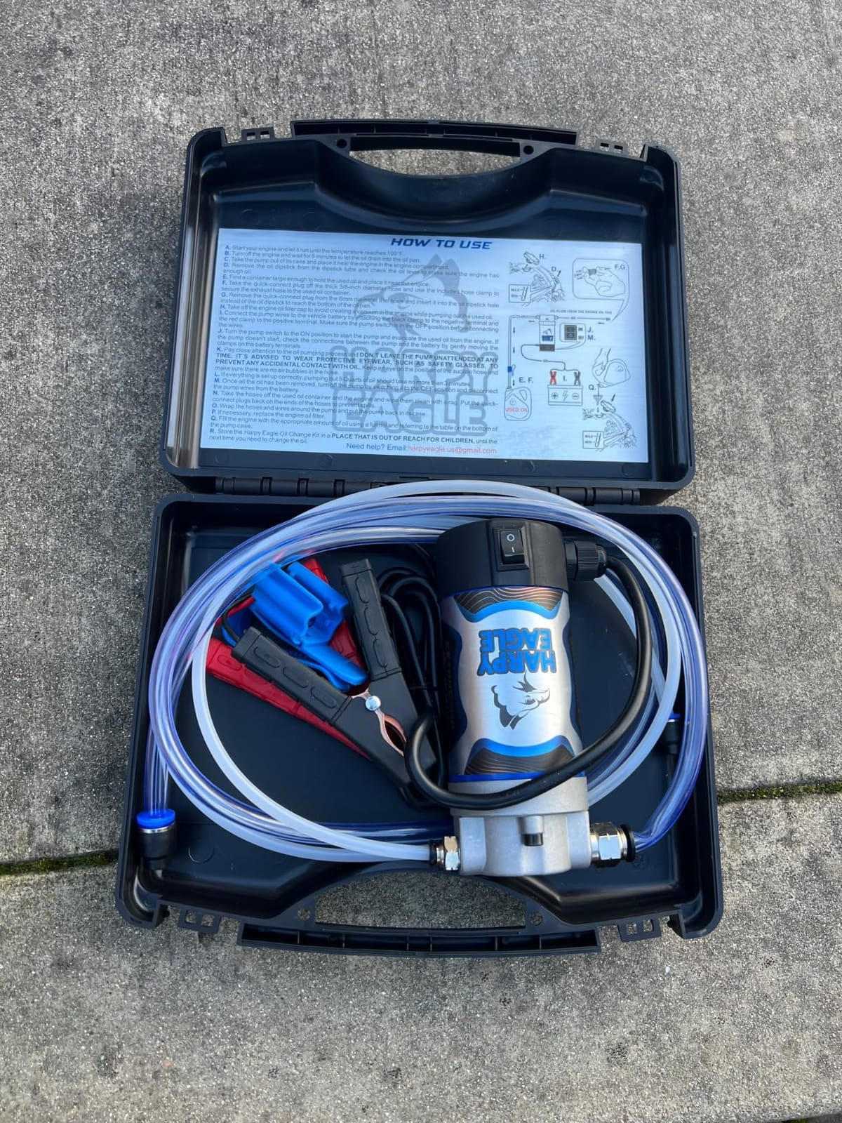 Harpy Eagle Electric Oil Change Extractor Pump 12/24V 100W, Oil Сhange Fluid Extractor Suction Transfer Pump Portable for Automotive, Cars, Boats, Motorcycle,Trucks with Storage Case/Patent Pending customer photo 2