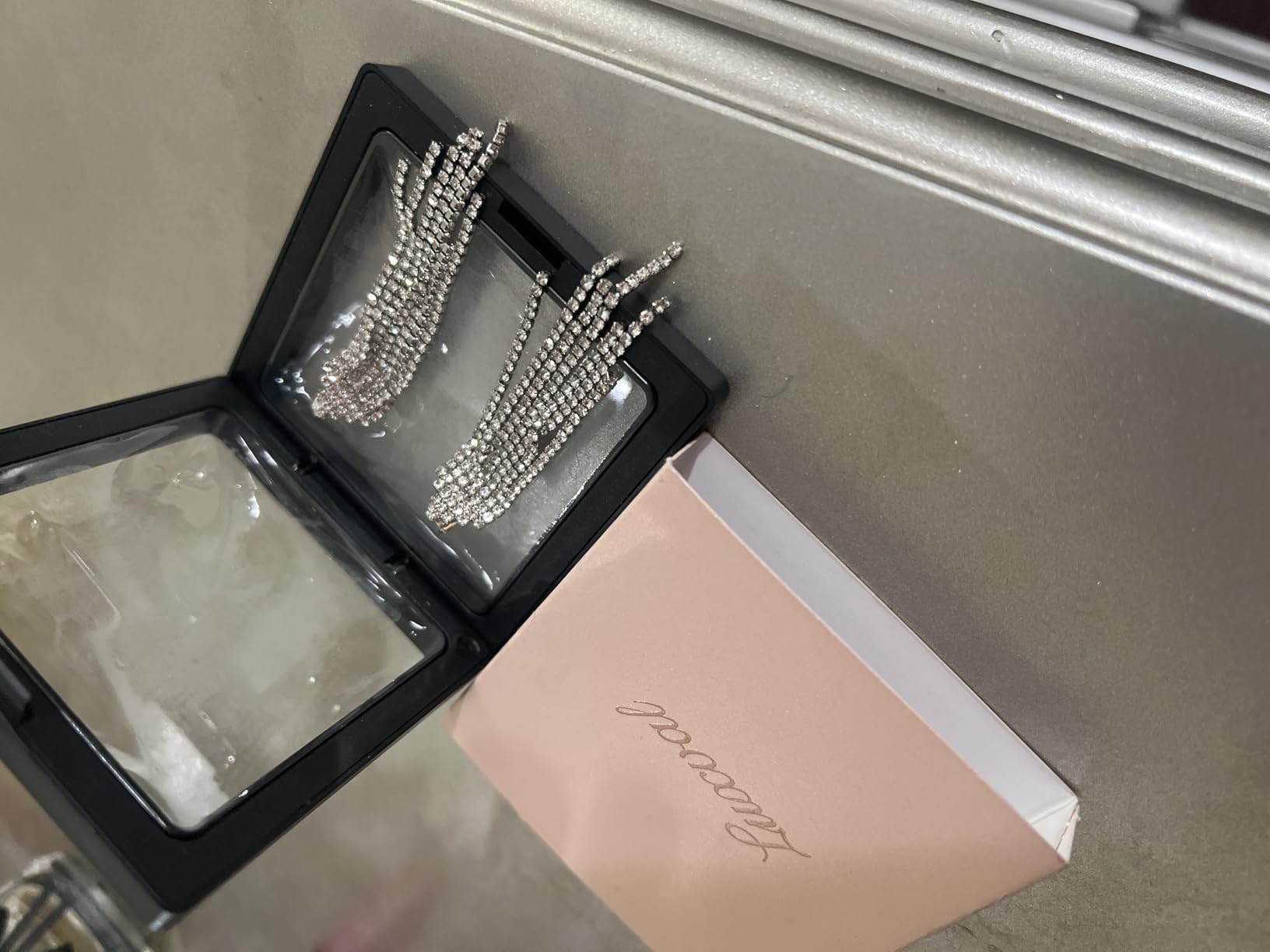 Luxval Rhinestone Earrings Dangling for Women Sparkly Silver Dangle Earrings Girls Long Chandelier Earrings Tassel Lightweight Ear Studs Cubic Zirconia Crystal Statement customer photo 1