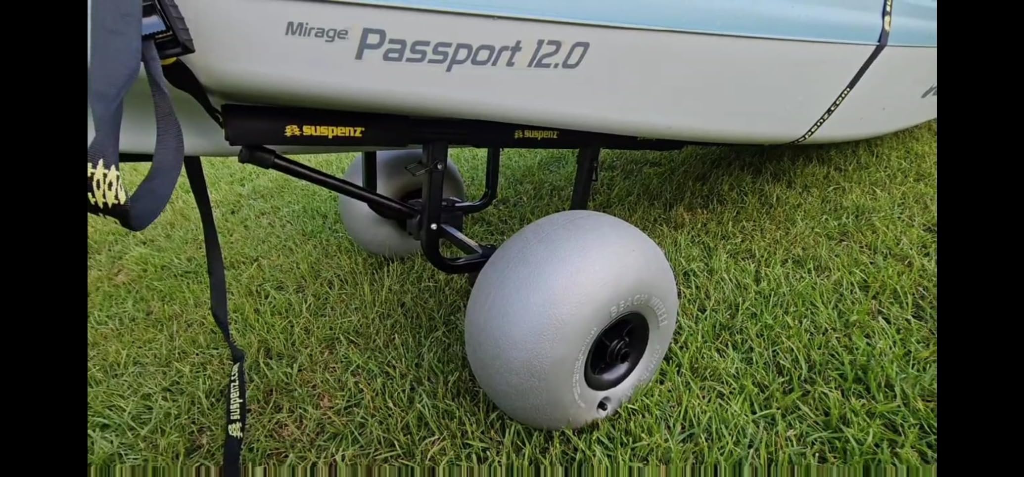 Suspenz Fishing Kayak Beach Sand Cart Trolley | Heavy Duty Canoe Carrier Trailer with Adjustable Bi-Directional Bunker Bars and Balloon Wheels | Catch-All Universal Beach Cart (22-9910) customer photo 1