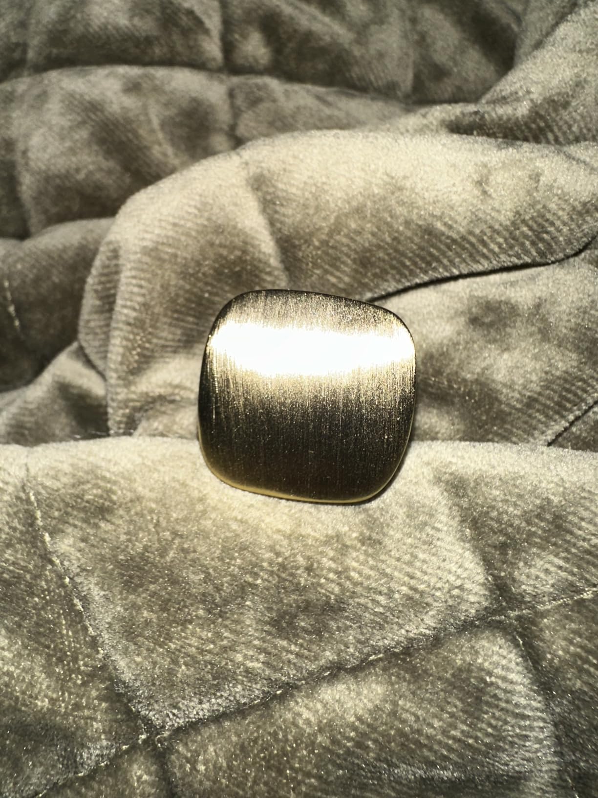 Gold and Silver Rings for Women, Chunky Signet Statement Rings Gold Plated Band Ring Wide Metal Square Rings Cocktail Costume Jewelry customer photo 2