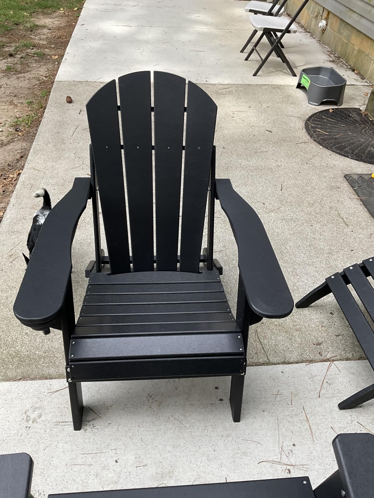GREENVINES Folding-Adirondack-Chairs Set of 2, HDPE All Weather, Blue | Hidden Cup Holder | 5” Wide Armrests | Foldable Fire Pit Chair | Reclined Legs | Low Maintenance for Outdoor Patio Deck customer photo 1