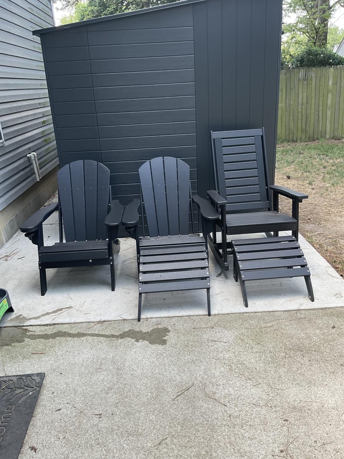 GREENVINES Folding-Adirondack-Chairs Set of 2, HDPE All Weather, Blue | Hidden Cup Holder | 5” Wide Armrests | Foldable Fire Pit Chair | Reclined Legs | Low Maintenance for Outdoor Patio Deck customer photo 2