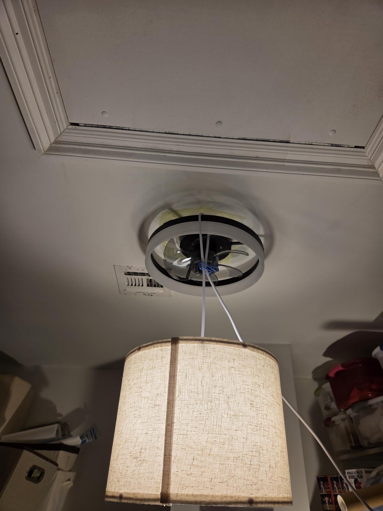 VOLISUN Low Profile Ceiling Fans with Lights and Remote, 19.7in Fandelier Ceiling Fan Flush Mount, 3000K-6500K Smart Bladeless LED Fan Light, White Modern Ceiling Fans with Lights for Bedroom customer photo 1