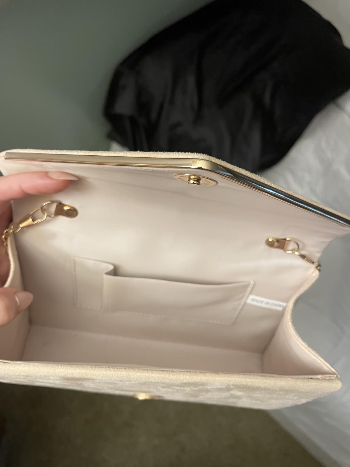 BBjinronjy Clutch Purse for Women Evening Bags Handbags for Wedding Party Cocktail Prom Faux Suede Crossbody Shoulder Bag customer photo 1