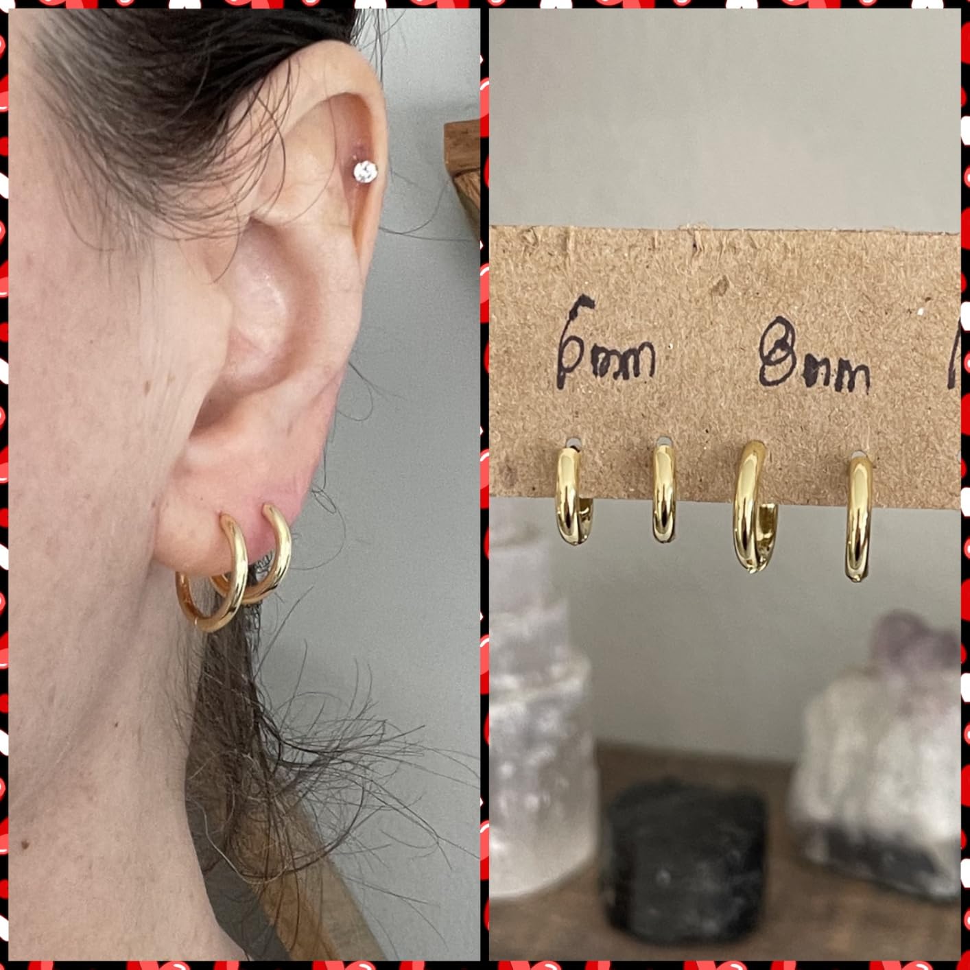 Gokeey Small Gold Huggie Hoop Earrings Set for Women Men, Hypoallergenic 14K Gold Plated Hoop Earring Cartilage Earrings Stack Sets for Multiple Piercing Jewelry Cute Mini Tiny Lightweight Earrings for Sensitive Ears Everyday customer photo 1