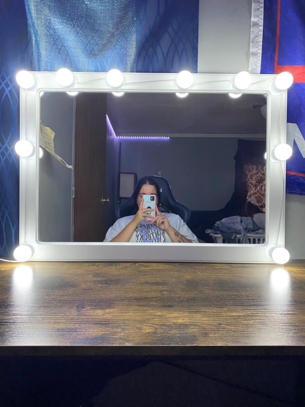 LED Vanity Lights For Mirror, Vanity Lights Stick on with 10 Dimmable Bulbs customer photo 1