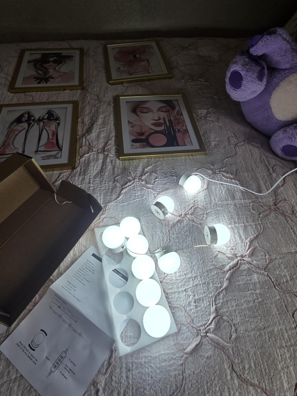 LED Vanity Lights For Mirror, Vanity Lights Stick on with 10 Dimmable Bulbs customer photo 2