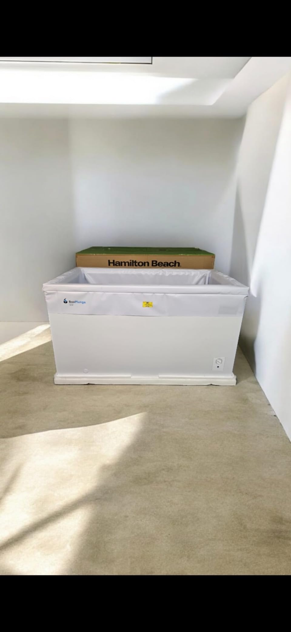 14 cu ft Chest Freezer - White, Large Storage for Families, Space-Saving Flat Back, Front Drain, Garage Ready - By Hamilton Beach customer photo 1
