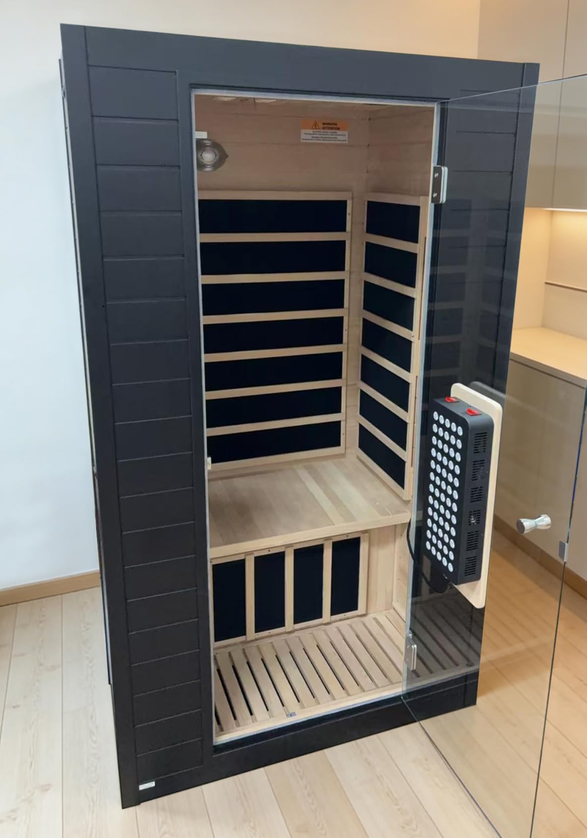 1 Person FAR Infrared Sauna with Low EMF, 9 Color Light Therapy customer photo 1