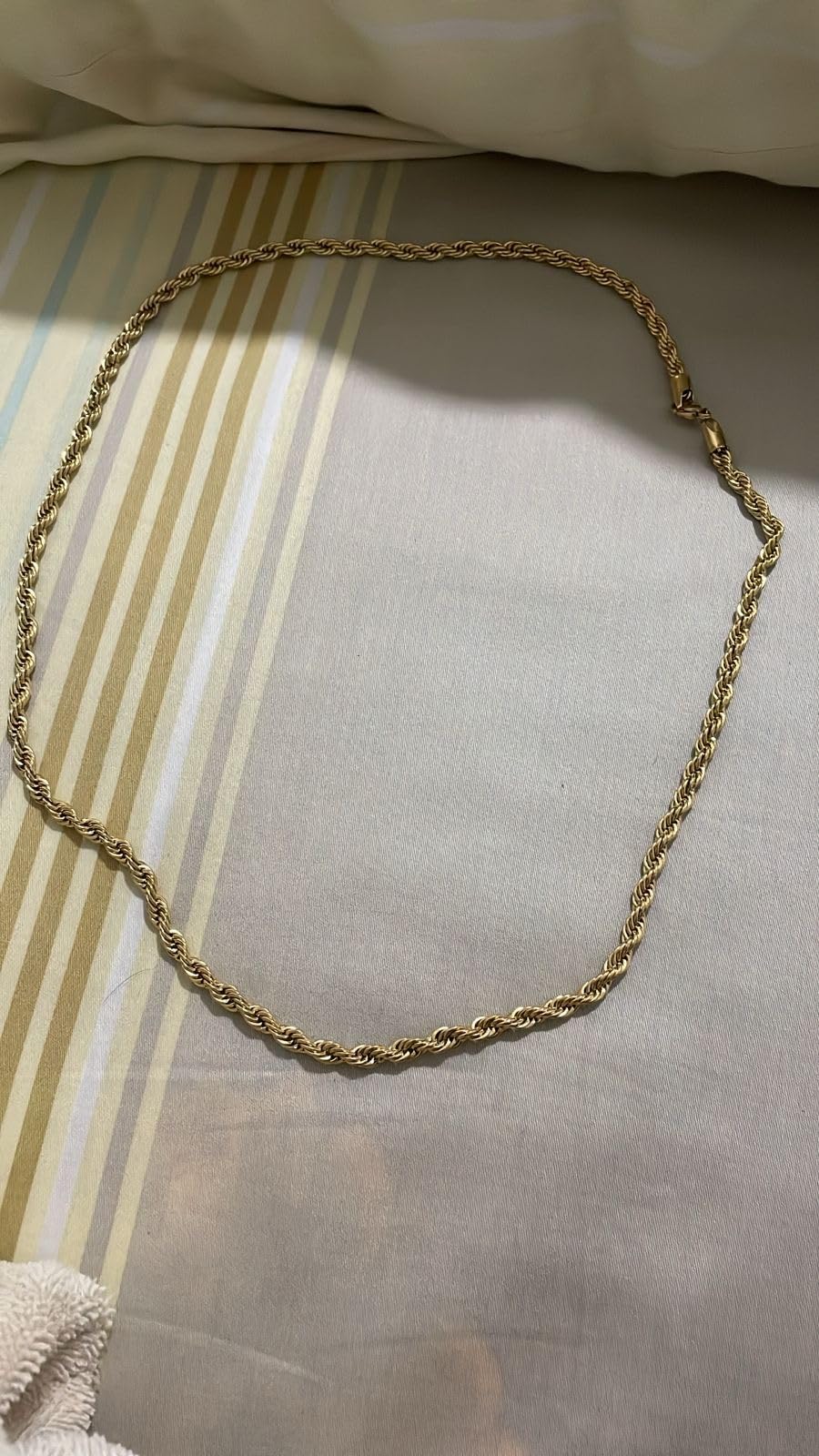 Fiusem 18K Gold Plated Rope Chain for Men customer photo 1