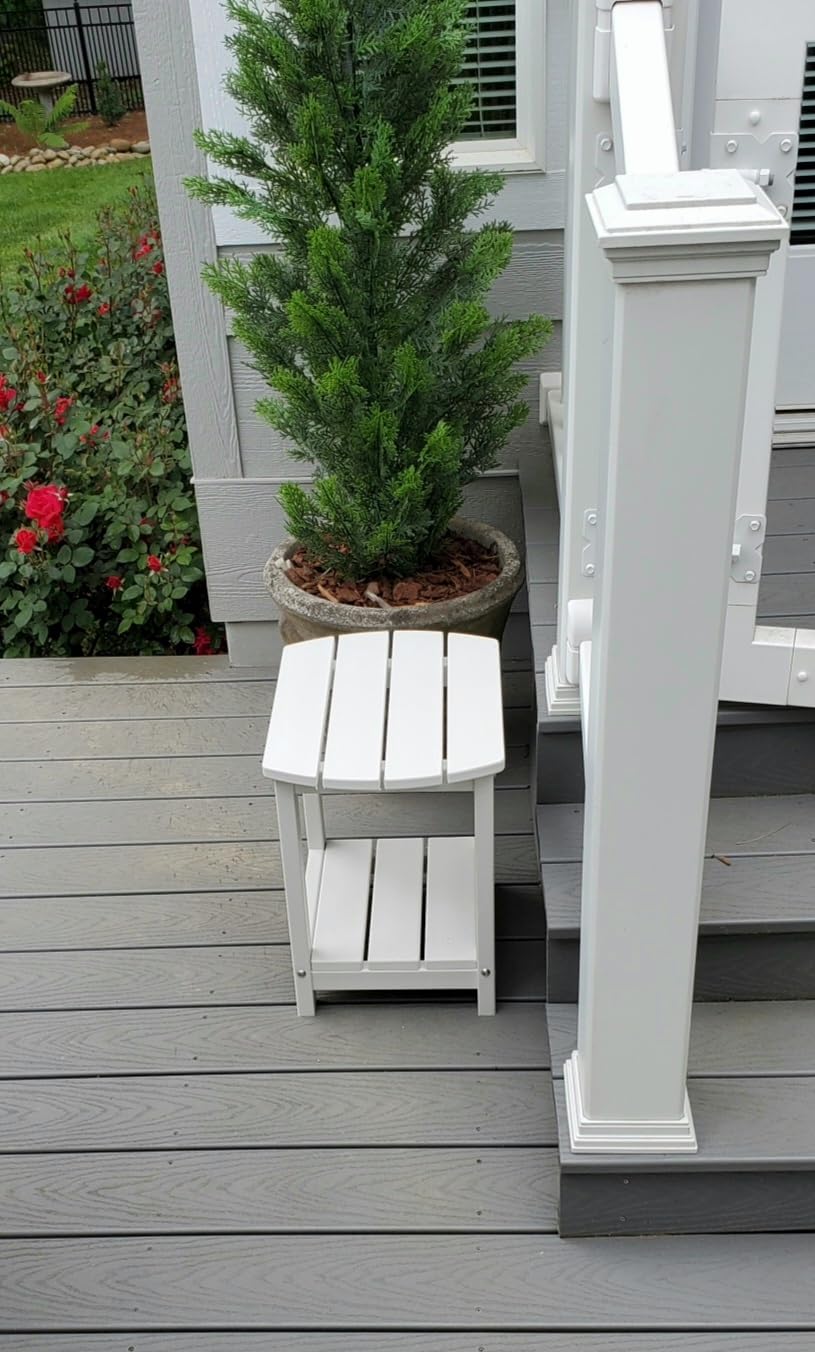 Adirondack Square Outdoor Side Table,2-Tier Storage Patio Side Table, HDPE End Tables for Backyard Pool Porch Garden Lawn customer photo 1