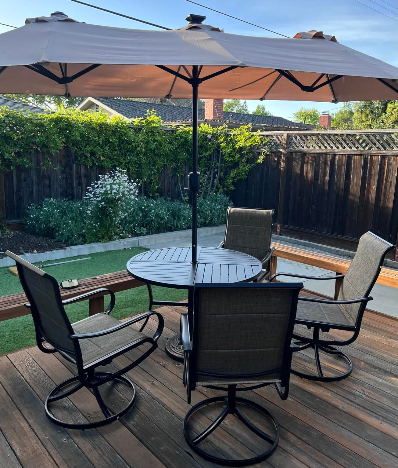 Sophia & William Patio Dining Set for 8, Metal Table & Padded Swivel Chairs customer photo 2