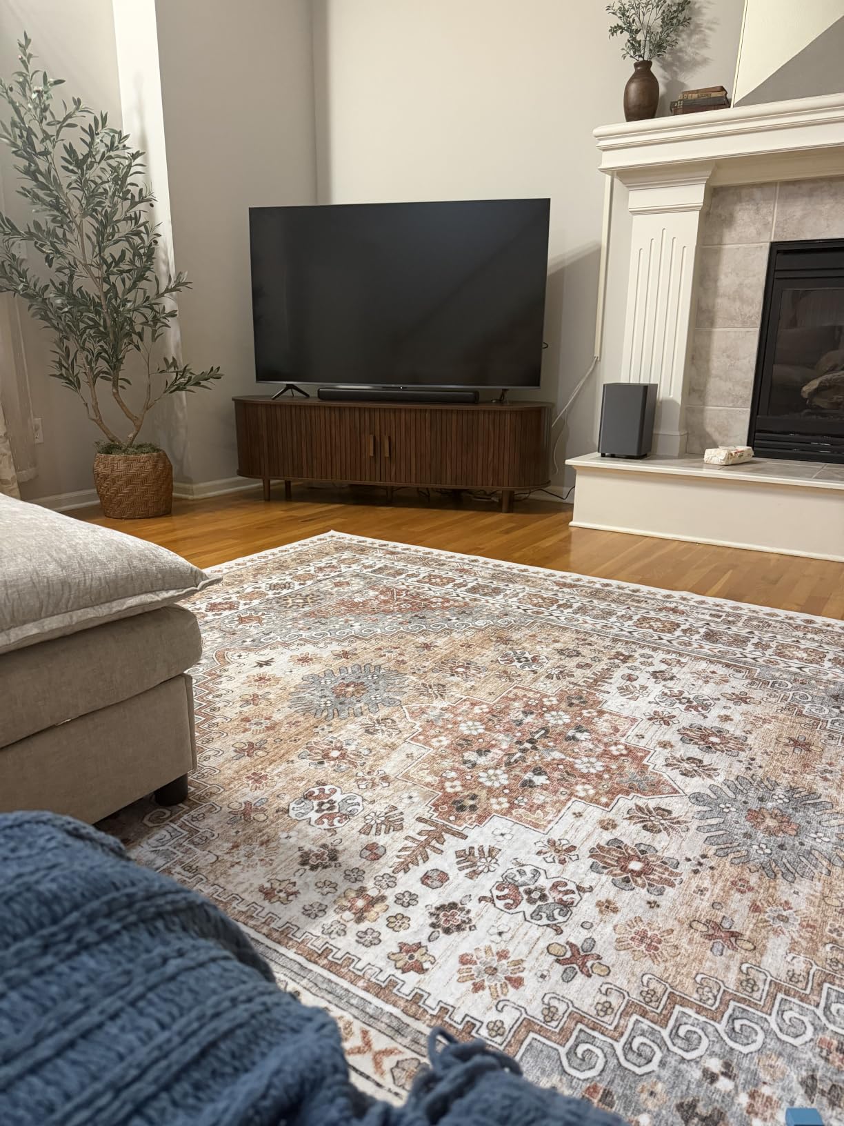 zesthome 8x10 Area Rugs for Living Room,Large Washable Rug,Orange customer photo 1