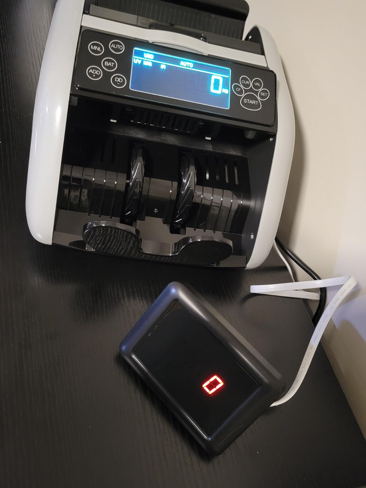 VEVOR Money Counter Machine, Bill Counter with UV/MG/IR/DD/DBL/HLF/CHN Counterfeit Detection, Counting/Value Count/Add/Batch Modes, USD/EUR Money Counting Machine with LCD Display for Small Business customer photo 1