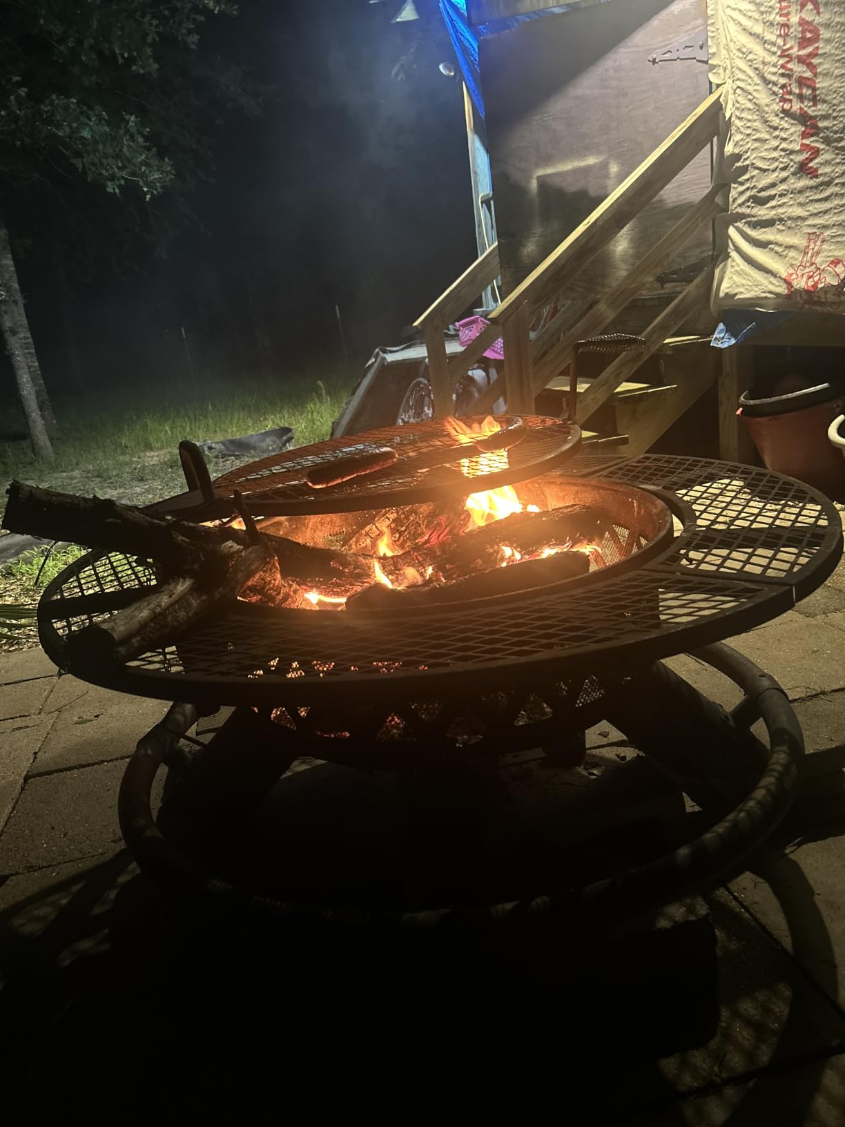 OutVue 36 Inch Fire Pit with 2 Grills,Wood Burning Fire Pits for Outside customer photo 2
