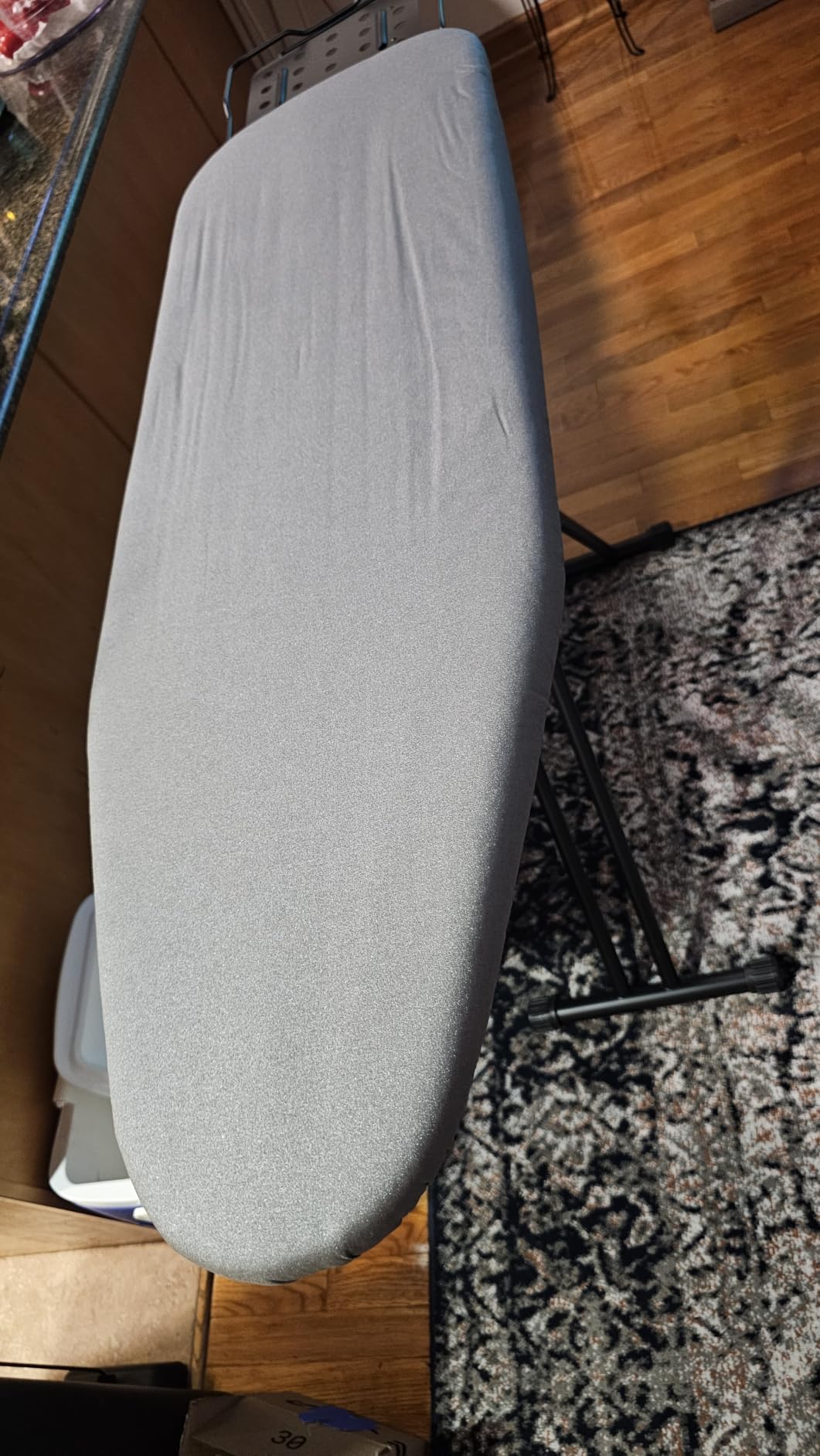 Jakeefud Deluxe Ironing Board with Heat Resistant Cover and Thicken Felt Pad, Heavy Sturdy Legs,Full Size Hanger Iron Board,Foldable (L-Grey) customer photo 2