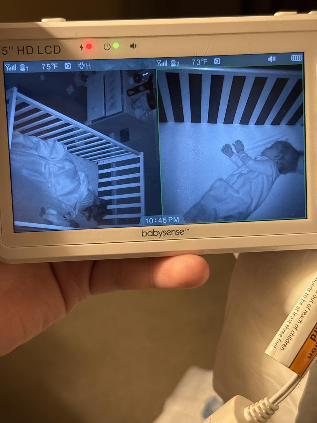 Babysense True Sleep HD Baby Monitor with Camera and Audio + Baby Sleep Movement Monitor, No WiFi, 2 Non-Contact Under Mattress Sensors, Non-Wearable Monitor, Full Crib Coverage customer photo 1