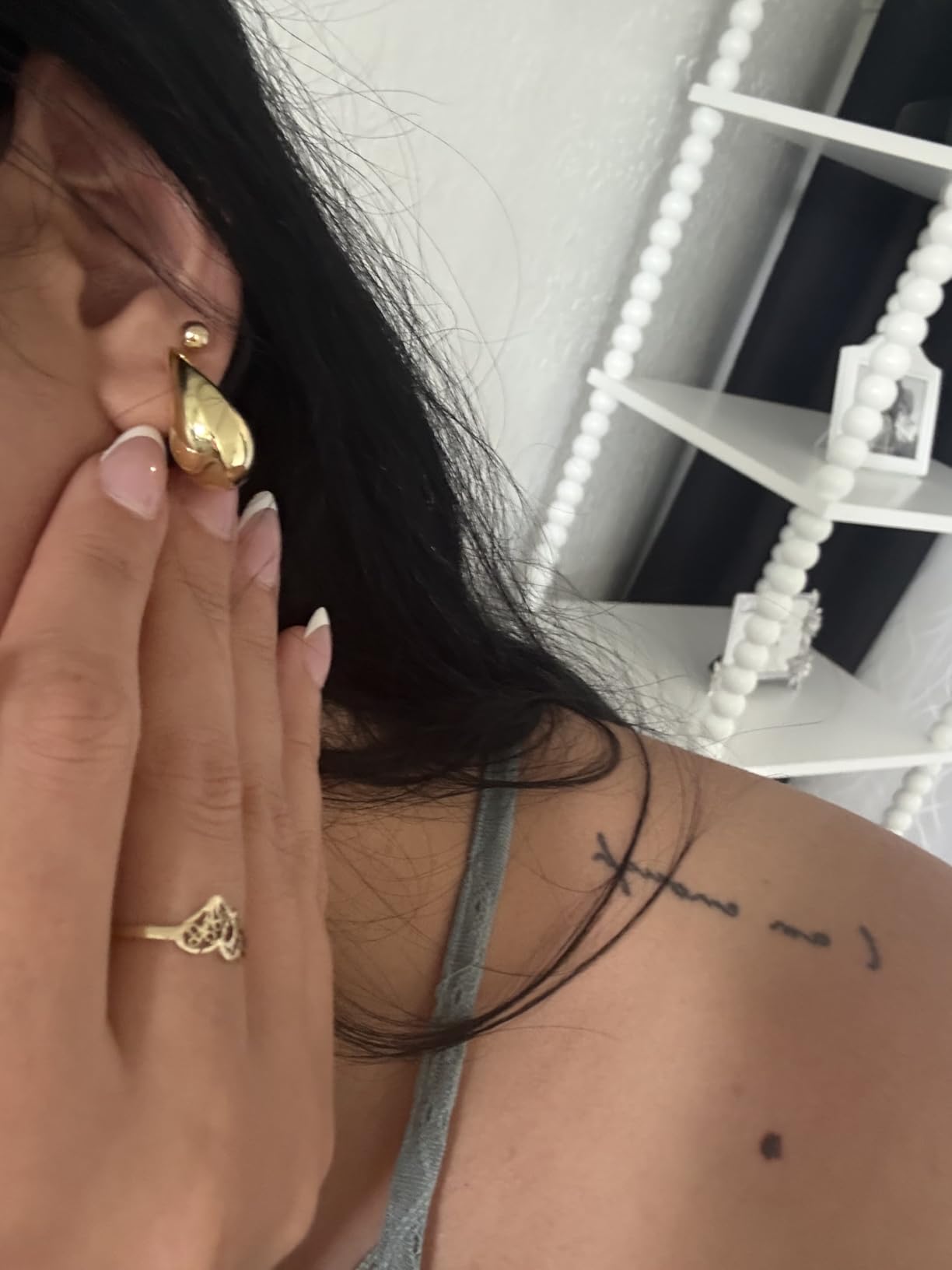 PAVOI 14K Gold Plated 925 Sterling Silver Post Teardrop Chunky Hoop Earrings - Lightweight Drop Earrings for Women - Designer Earring Trendy Jewelry customer photo 1