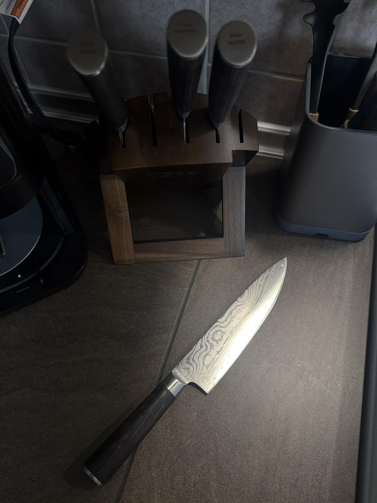 SYOKAMI 2026 Upgrade Kitchen Knife Set, Foldable Magnetic Acacia Wood Block customer photo 2