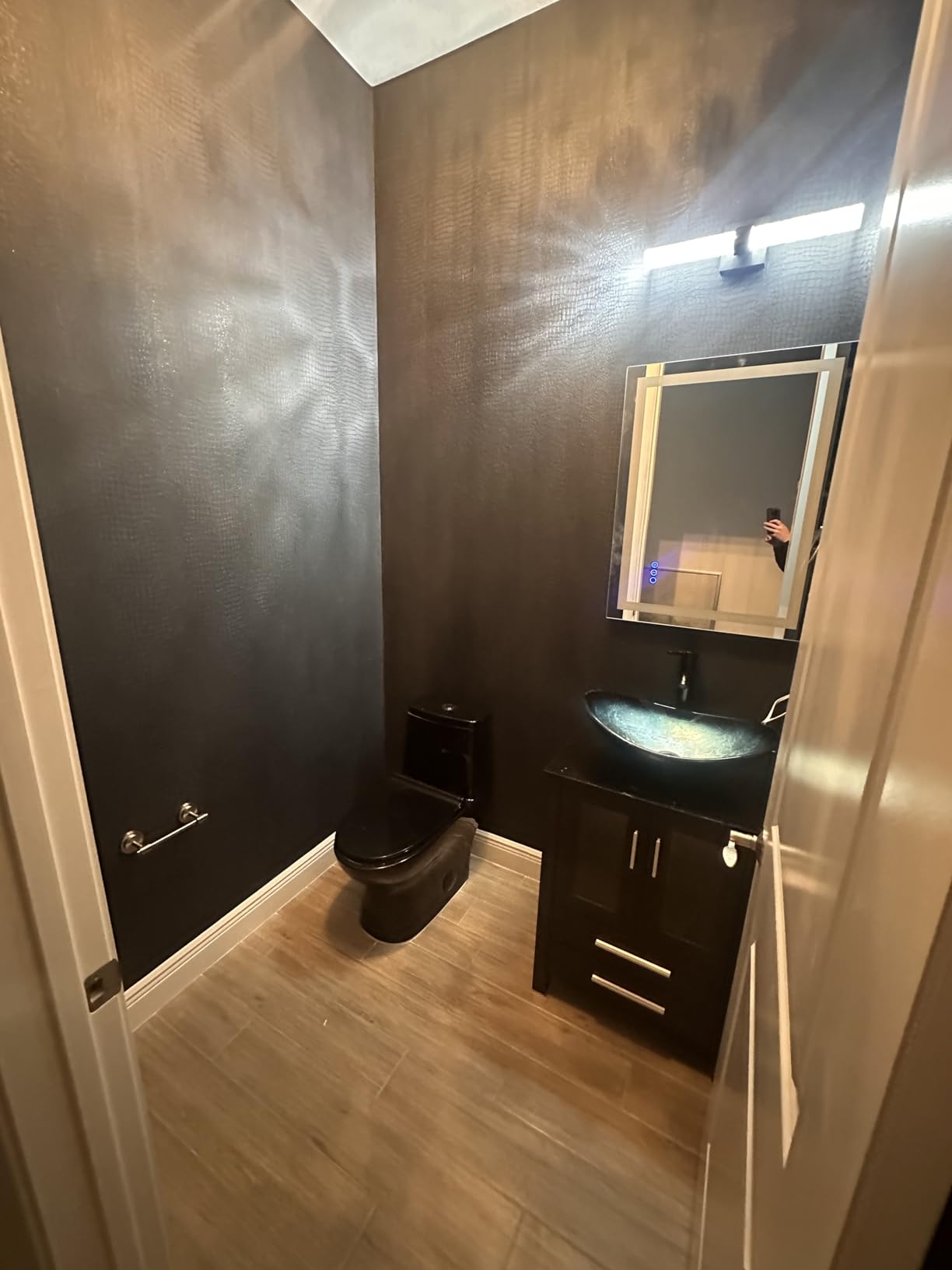 eclife 24” Modern Bathroom Vanity Cabinet with Vessel Sink Combo, Black customer photo 1