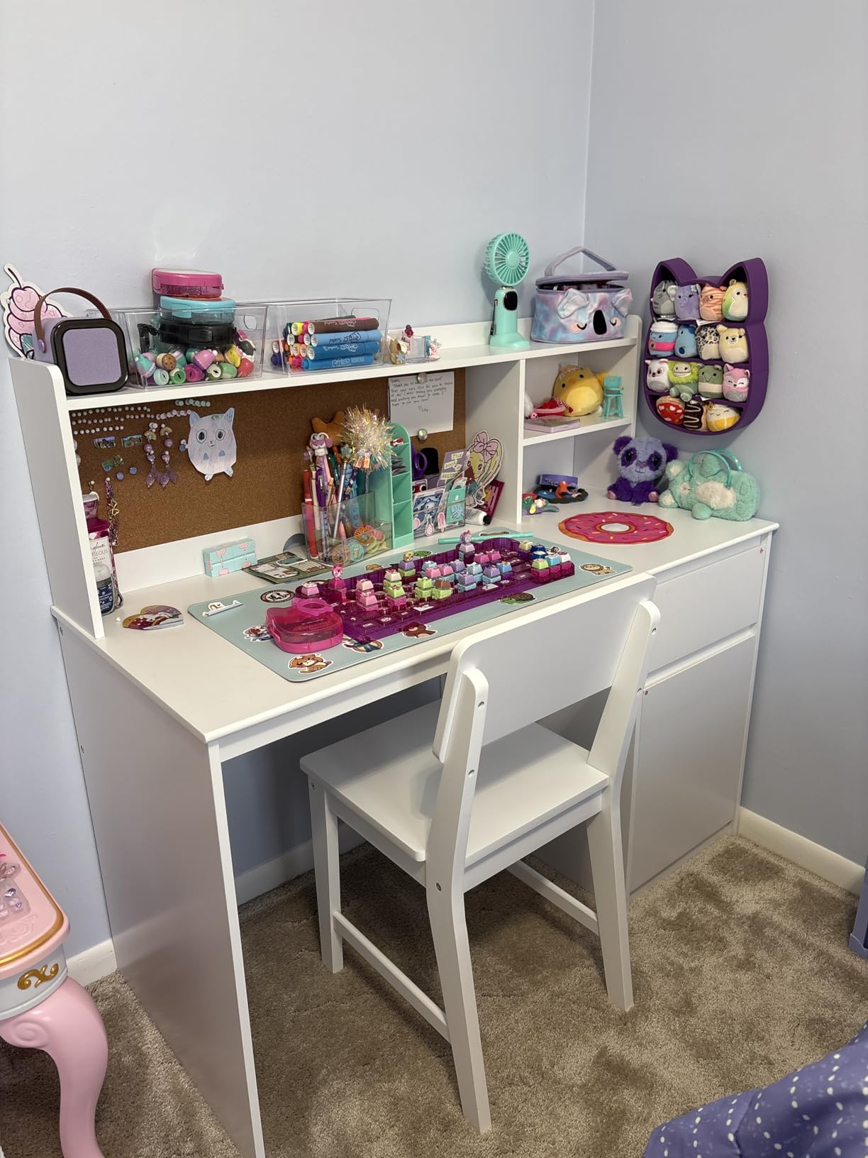 UTEX Wooden Kids Desk and Chair Set with Hutch and Storage for Ages 5-12 customer photo 1