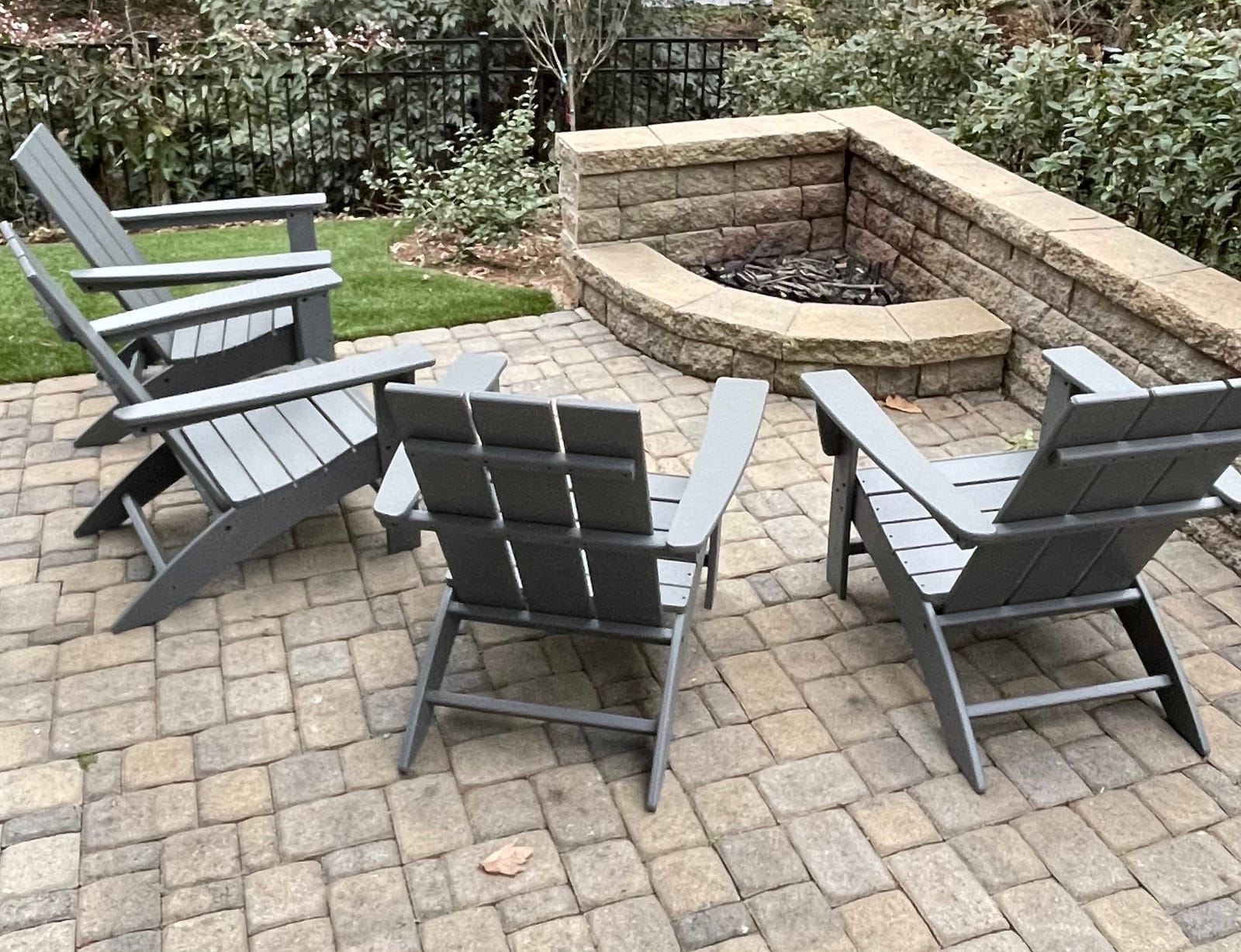 POLYWOOD Contemporary Modern Folding Adirondack Chair in Slate Grey customer photo 2