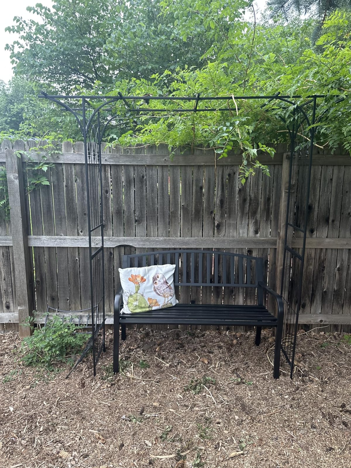 Outdoor Bench Garden Bench, Weatherproof Anti-Rust Heavy-Duty Outside Benches Clearance, Wrought Iron Metal Bench for Front Porch, Patio, Park customer photo 2