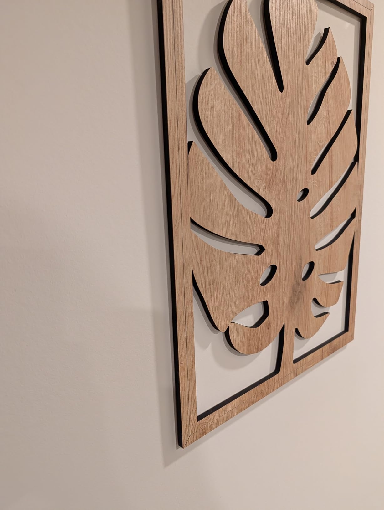 qmmp Modern Wooden Wall Sculptures - Set of 3 - Home Decor Accent - Large Wall Art for Living Room, Bedroom, Office - Easy Installation (Walnut, Medium - Mountain and Sun) customer photo 2