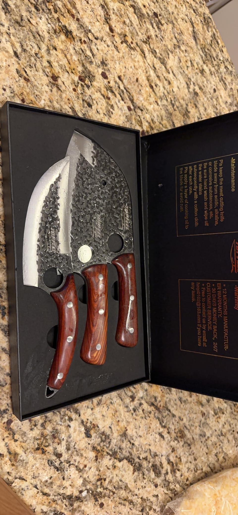 Topfeel 3PCS Hand Forged Kitchen Knife Set - Viking Chef Knives Men Gifts customer photo 2