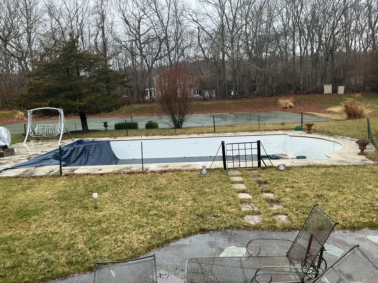 iCOVER Inground Pool Safety Cover, 16x32ft Rectangle Winter Safety Pool Cover for Inground Swimming Pools, Winter Pool Cover, Pool Covers for Inground Pools, Triple Stitched for High Strength, Blue customer photo 1