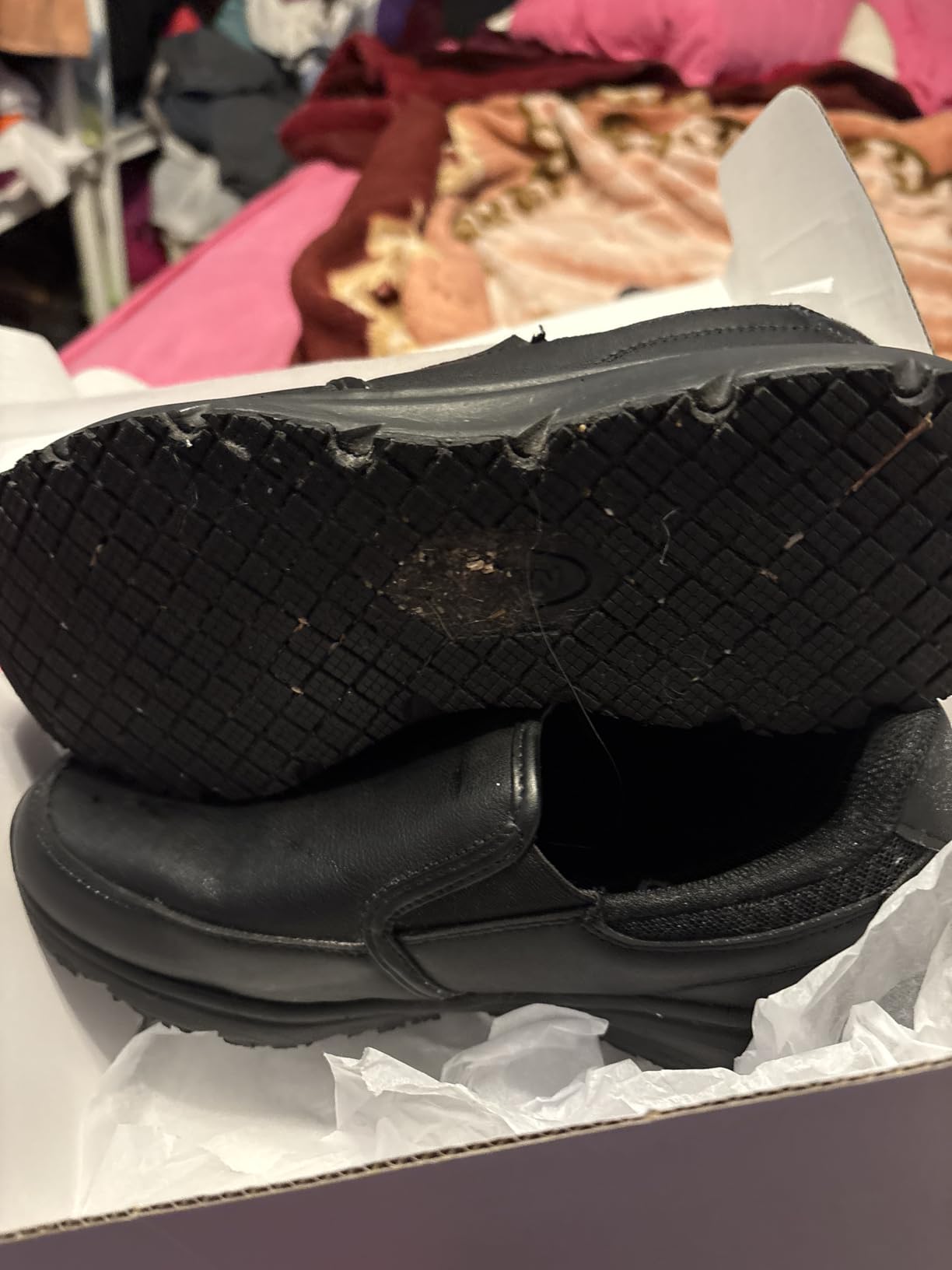 HISEA Non Slip Work Shoes for Men, Slip-On Loafers Chef Kitchen Shoes customer photo 1