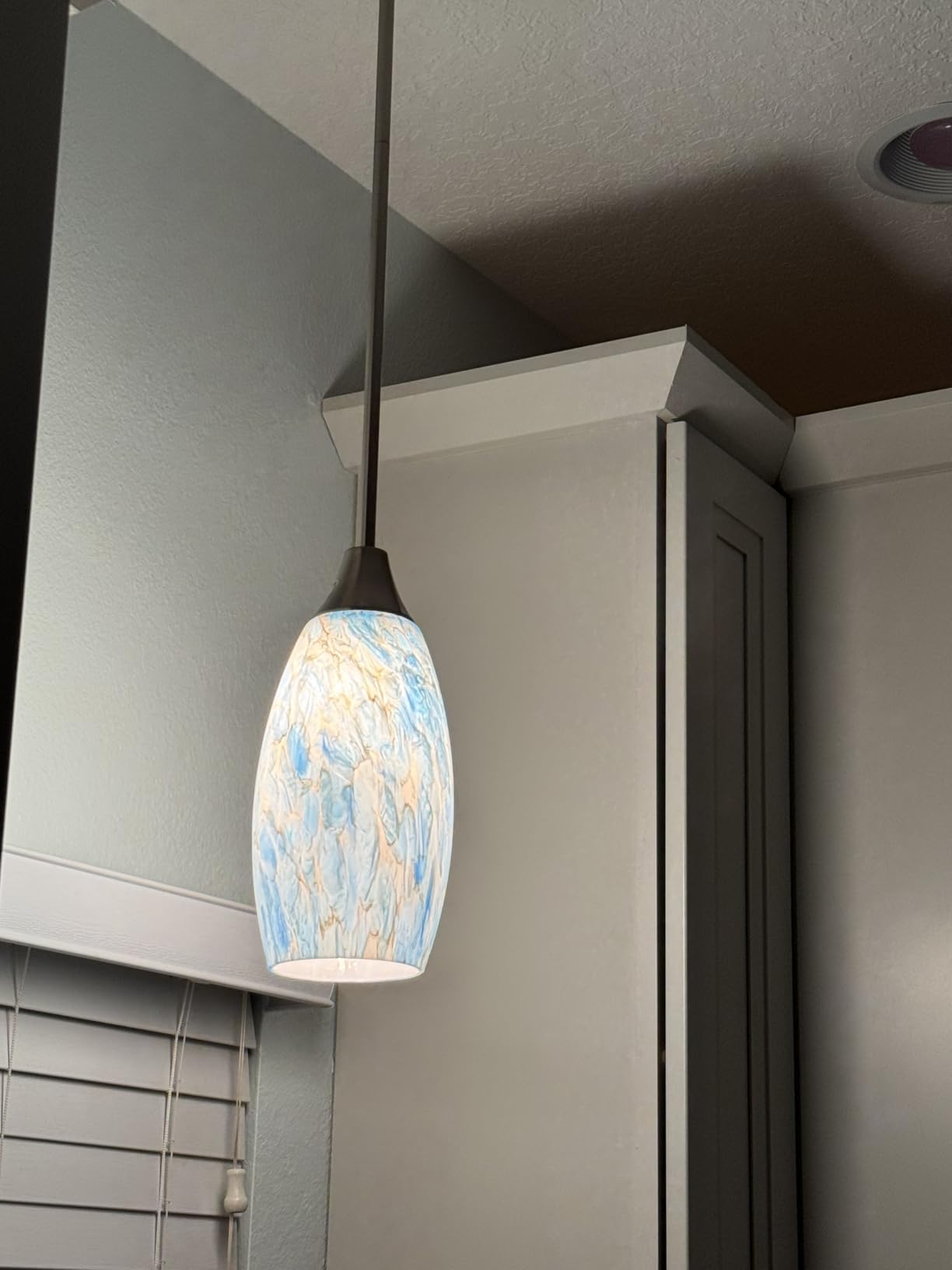EDISHINE Pendant Light Kitchen Island Grey Marble Glass Brushed Nickel customer photo 1