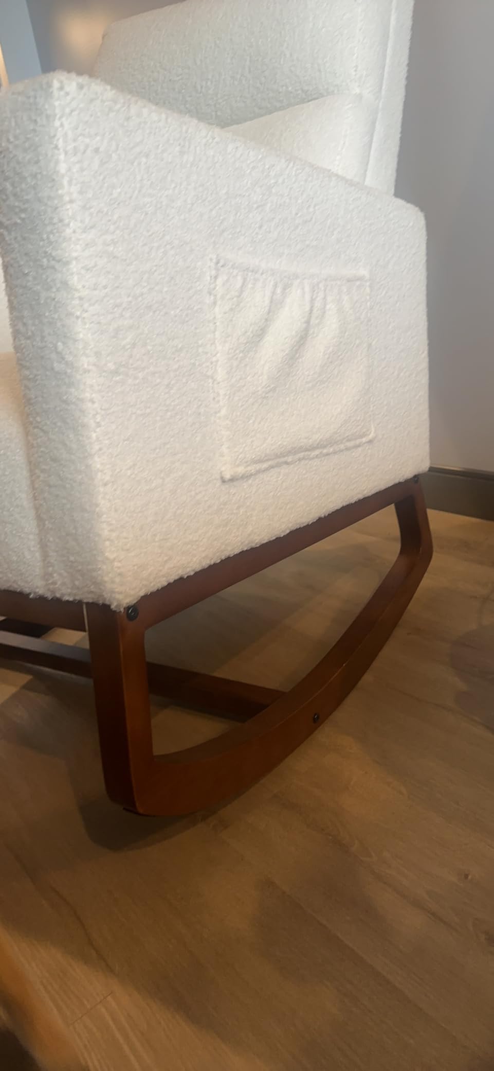 Yaheetech 28in Wide Padded High Back Nursery Rocking Chair, Ivory Boucle customer photo 1