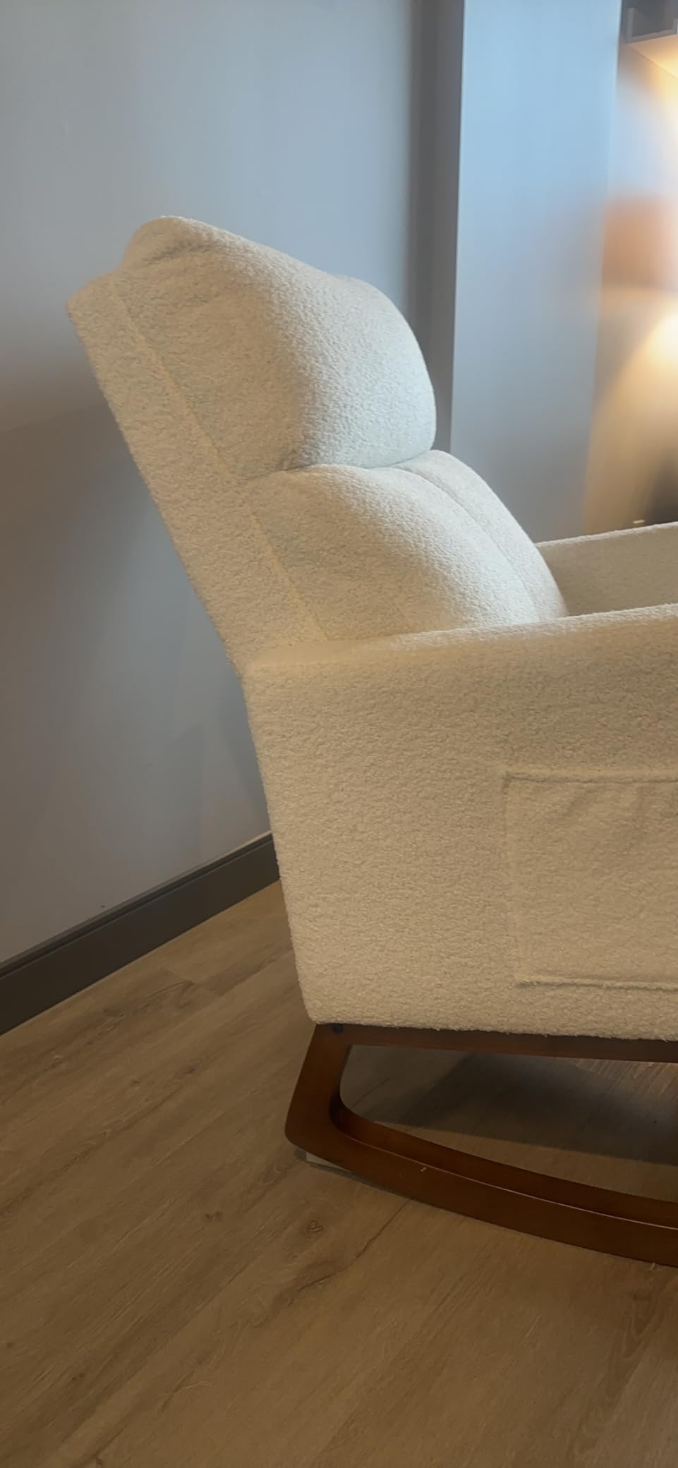 Yaheetech 28in Wide Padded High Back Nursery Rocking Chair, Ivory Boucle customer photo 2