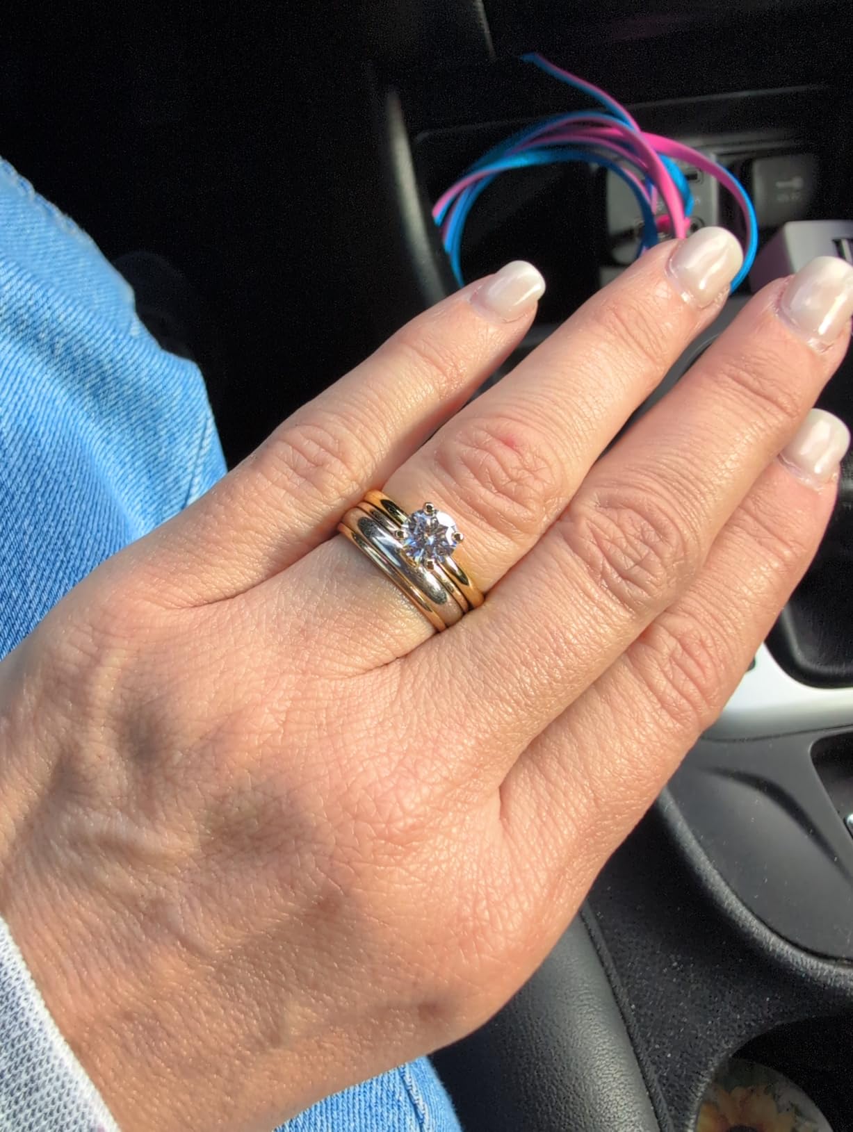 IMOLOVE Moissanite Engagement Rings for Women Round Oval Solitaire & Pave customer photo 1
