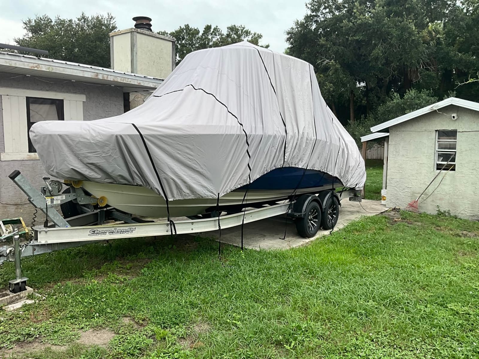 RVMasking T-Top Center Console Boat Cover,1400D Reinforced, 22'-24', Gray customer photo 2
