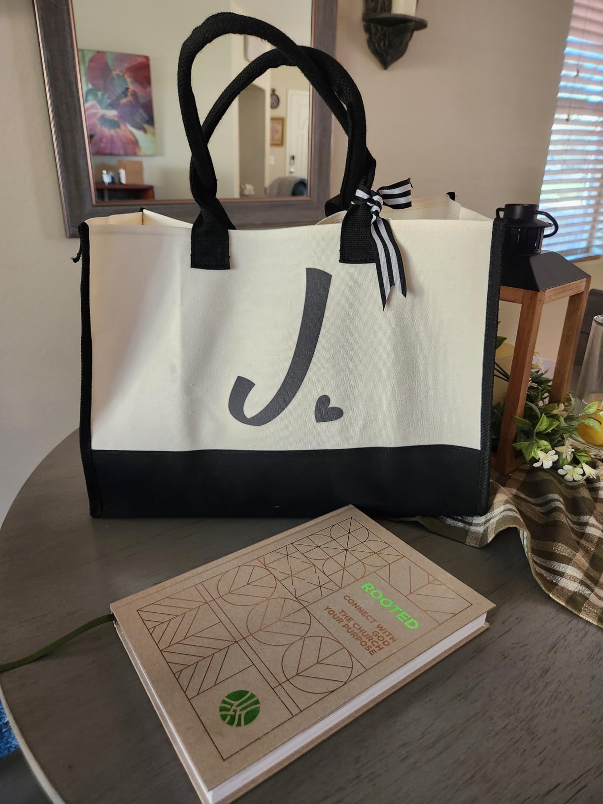 shenee Initial Canvas Tote Bag, Personalized Beach Bags Gift for Women customer photo 2