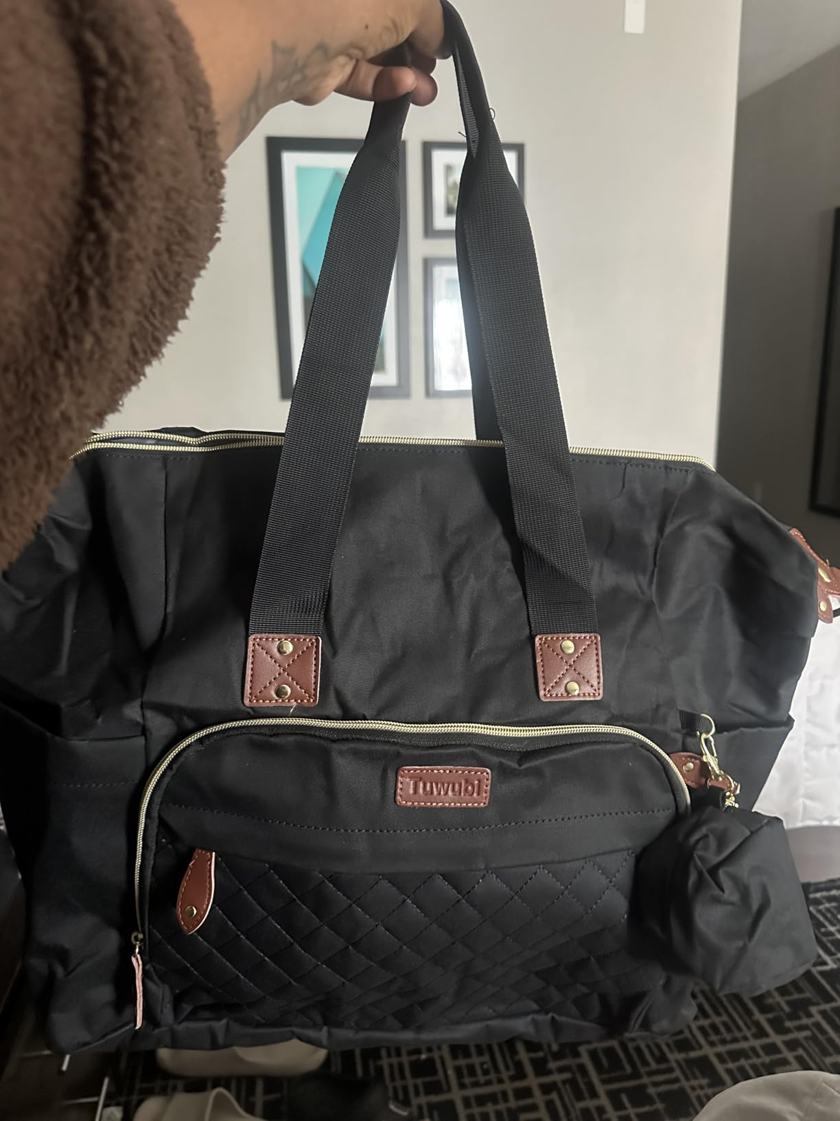 Tuwubi Diaper Bag Tote,Baby Diaper Bag with Pacifier Case customer photo 1