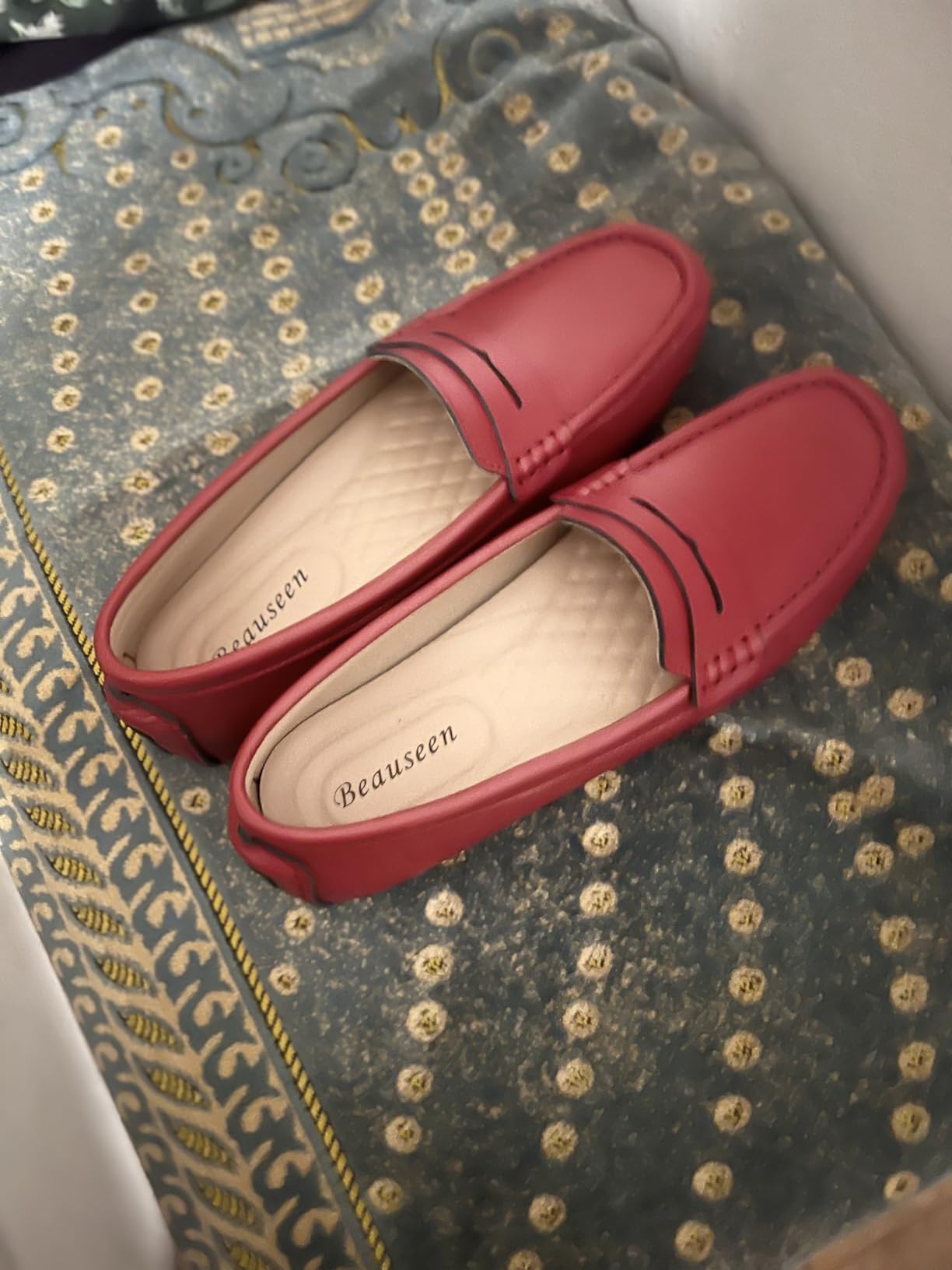 BEAUSEEN Women's Genuine Leather Penny Loafers Classic Driving Moccasins Casual Slip On Comfort Women Loafer Shoes customer photo 2