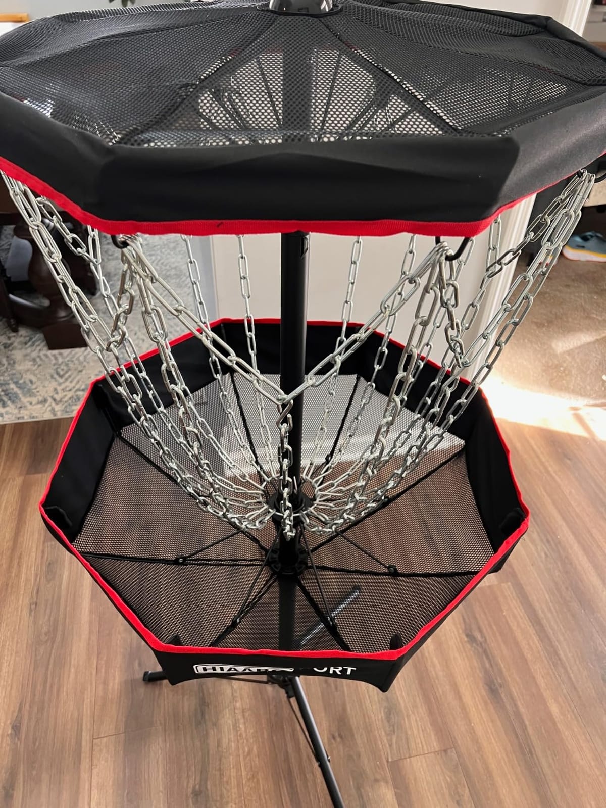 PDGA Approved - HIAARO Portable Disc Golf Basket with 16 Heavy Duty Chains, Foldable Disc Golf Target with Carry Bag for Practice customer photo 1