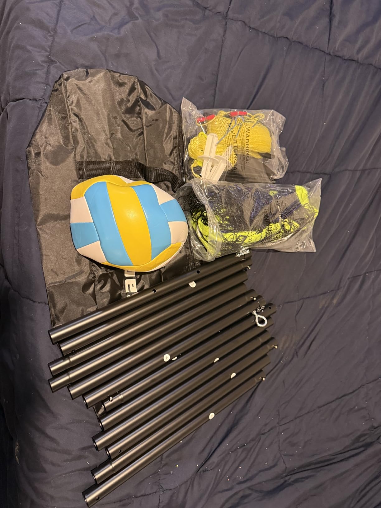 32FT Outdoor Portable Volleyball Net Set with 4 Adjustable Height Poles customer photo 2