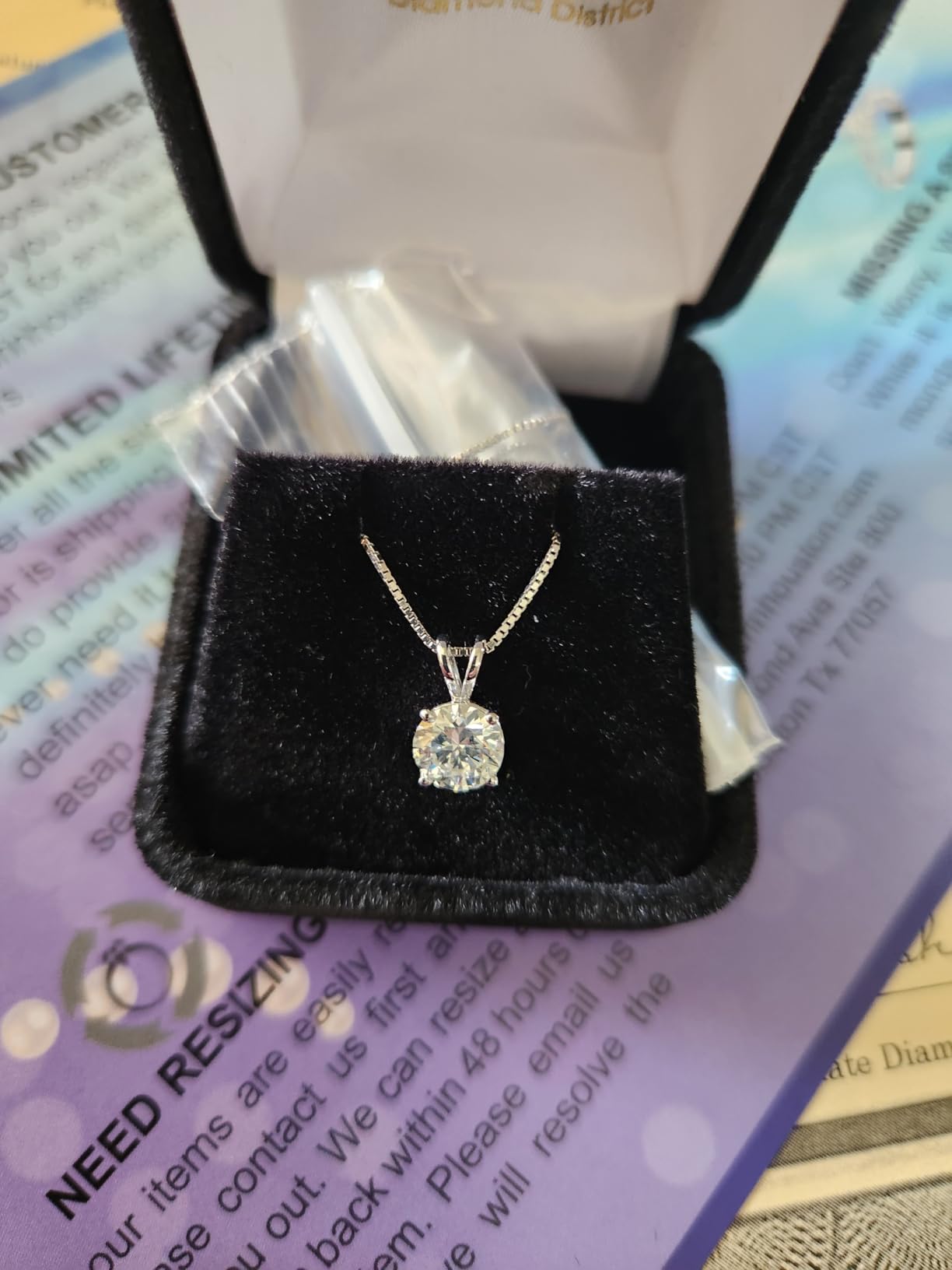 1 to 10 Carat 14K White Gold Lab Grown Diamond Solitaire Pendant Necklace customer photo 1