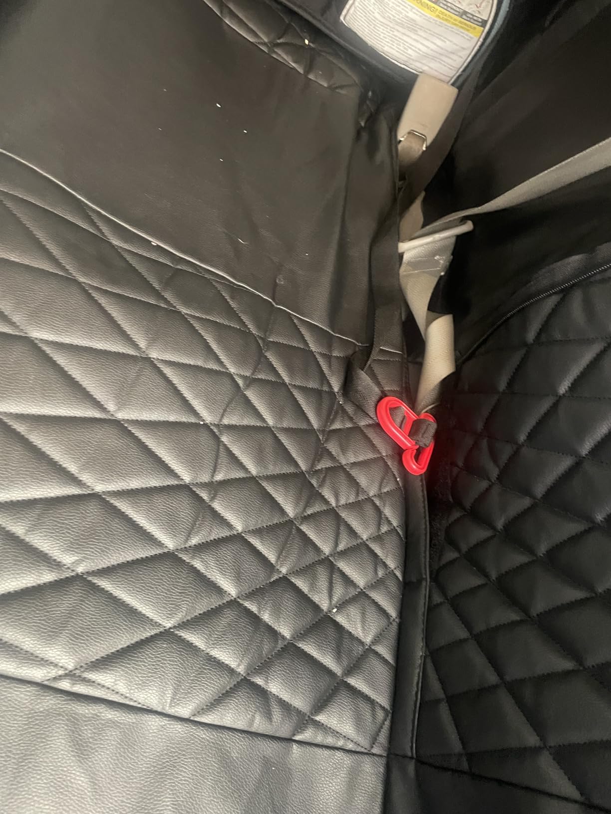CAR PASS 5 Seats Piping Luxury Faux Leather Seat Covers Full Set, Anti-Slip Waterproof Seat Covers Compatible with Front Armrests, Universal Fit for Suvs,Vans,Trucks,Airbag Compatible, Pure Black customer photo 1