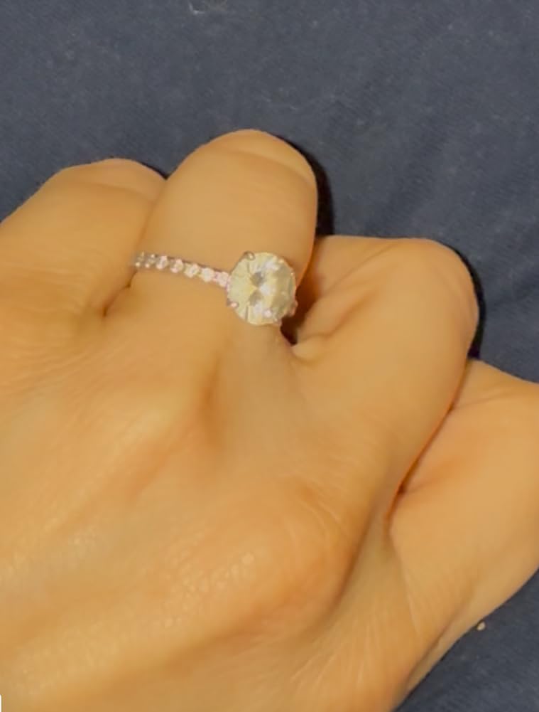 SMILEST 2ct Hidden Halo Engagement Rings for Women, 925 Sterling Silver customer photo 1