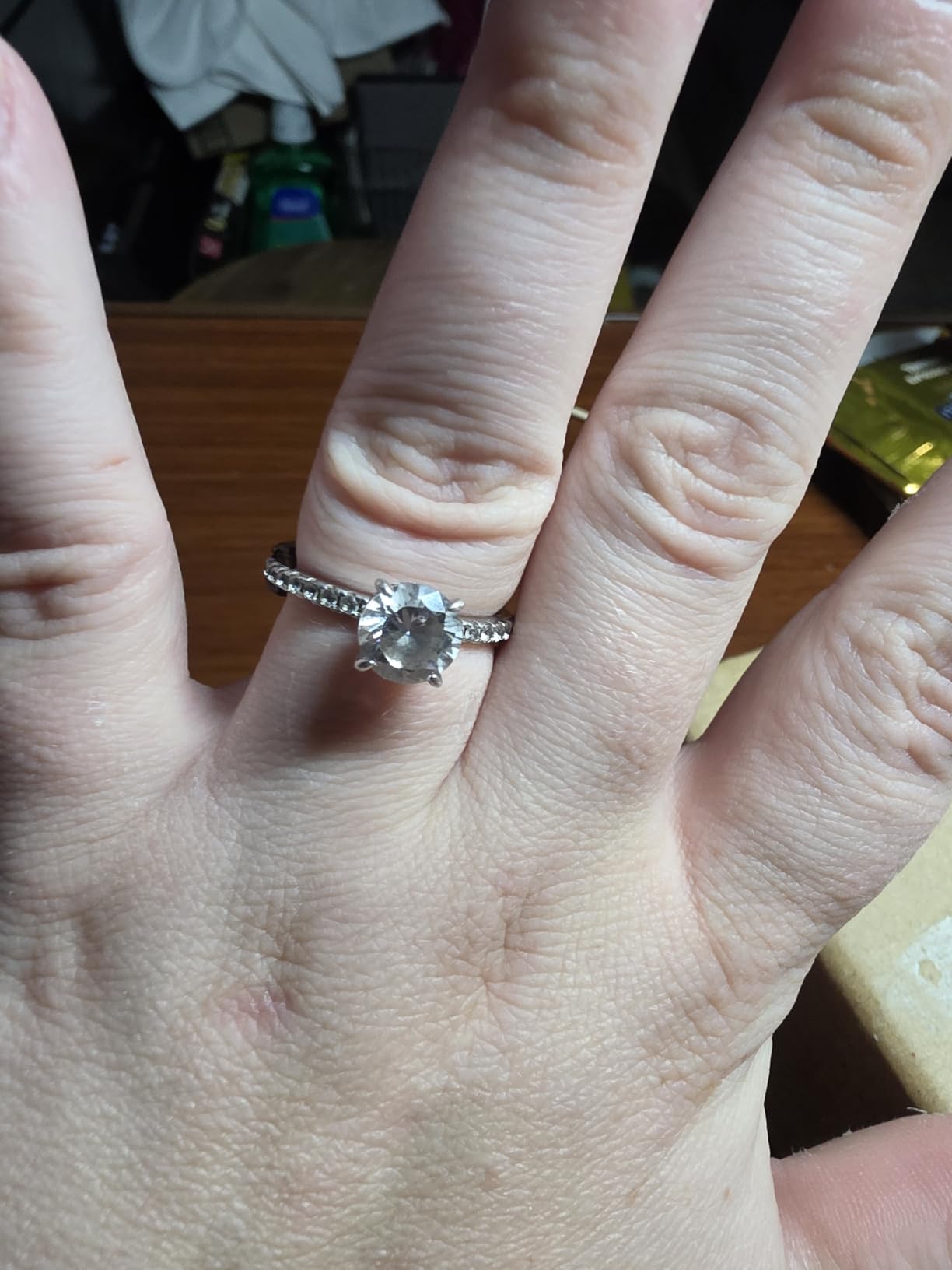 SMILEST 2ct Hidden Halo Engagement Rings for Women, 925 Sterling Silver customer photo 2