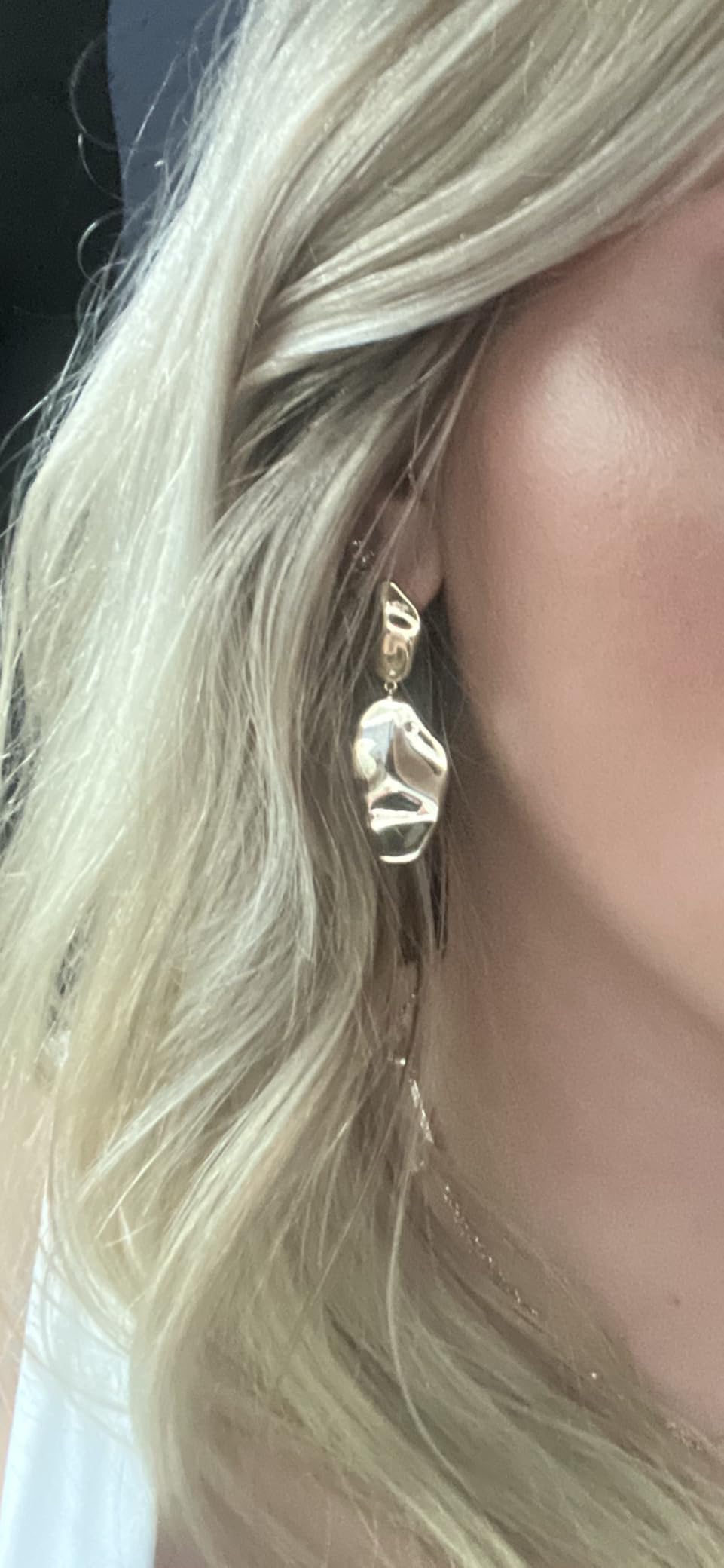 PAVOI 14K Gold Plated Teardrop Statement Drop Dangle Earrings for Women customer photo 2