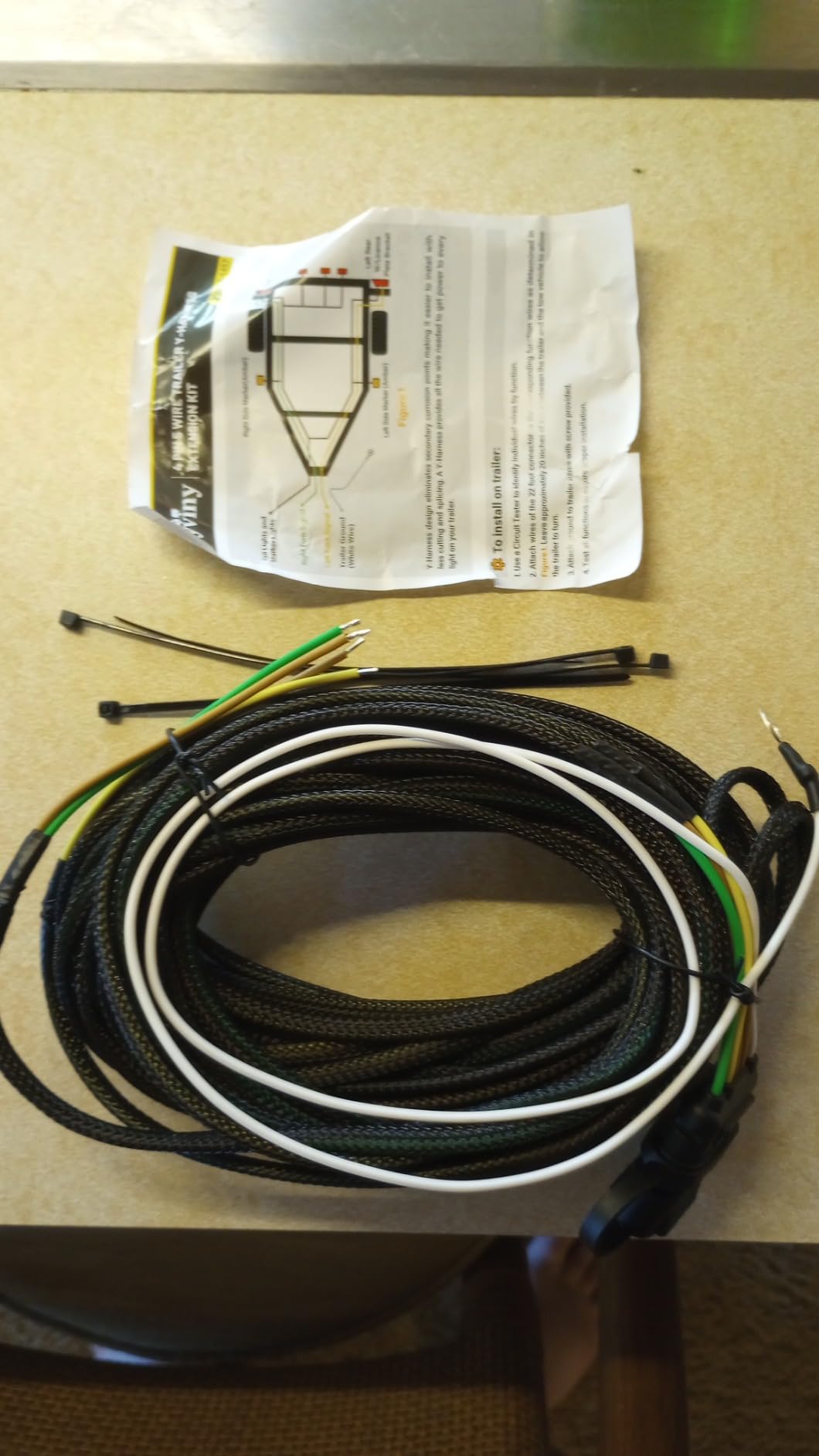 Oyviny 4 Pin 5 Wire Trailer Wiring Harness 22FT for Rewiring Both-Side Taillights, Pure Copper Wishbond Trailer Light Kit 4 Way Flat 5 Wire Plug w/Nylon Net Tube Protection customer photo 1