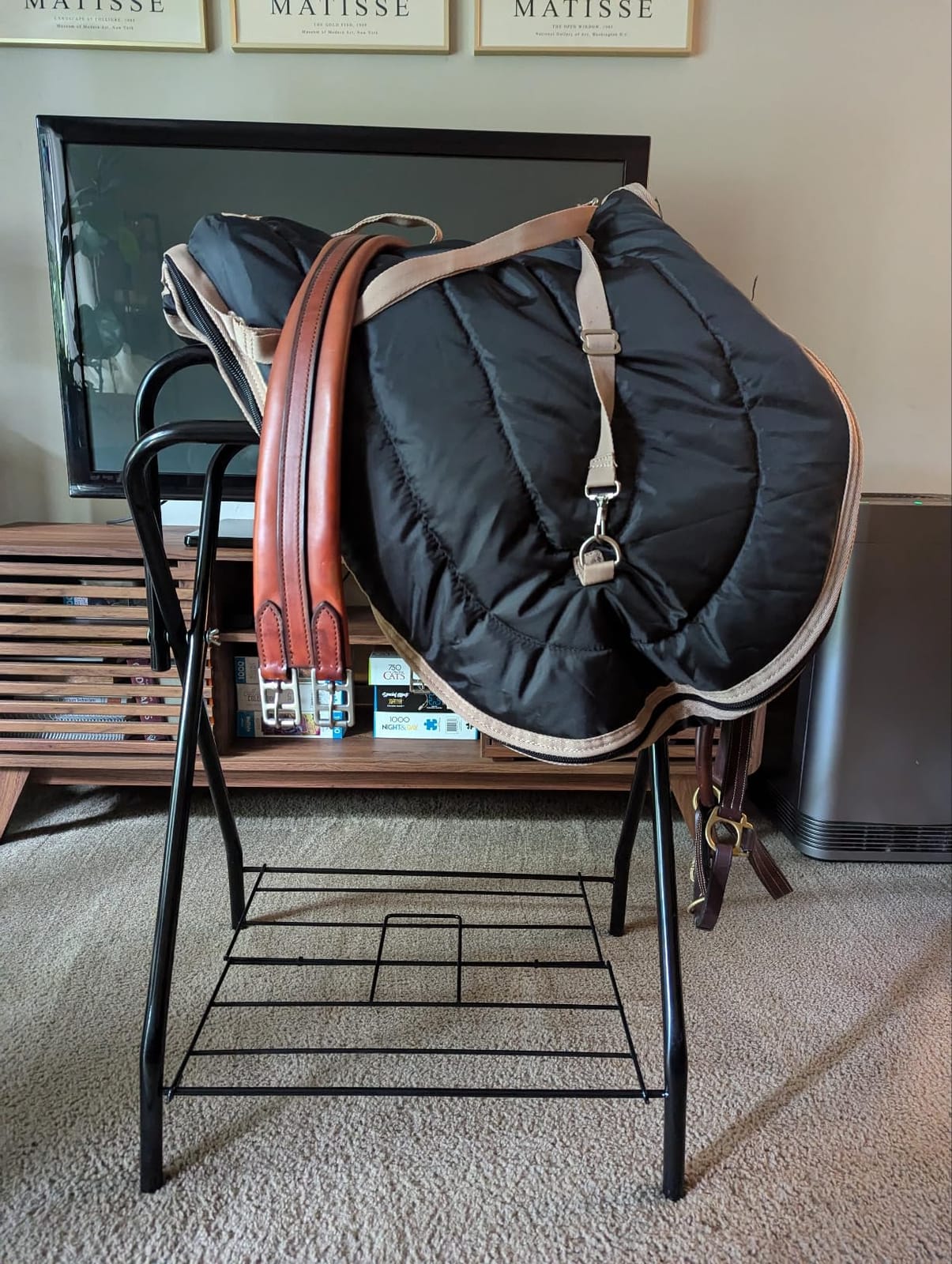 Saddle Rack Portable Folding Horse Saddle Stand for English and Western Saddles,28